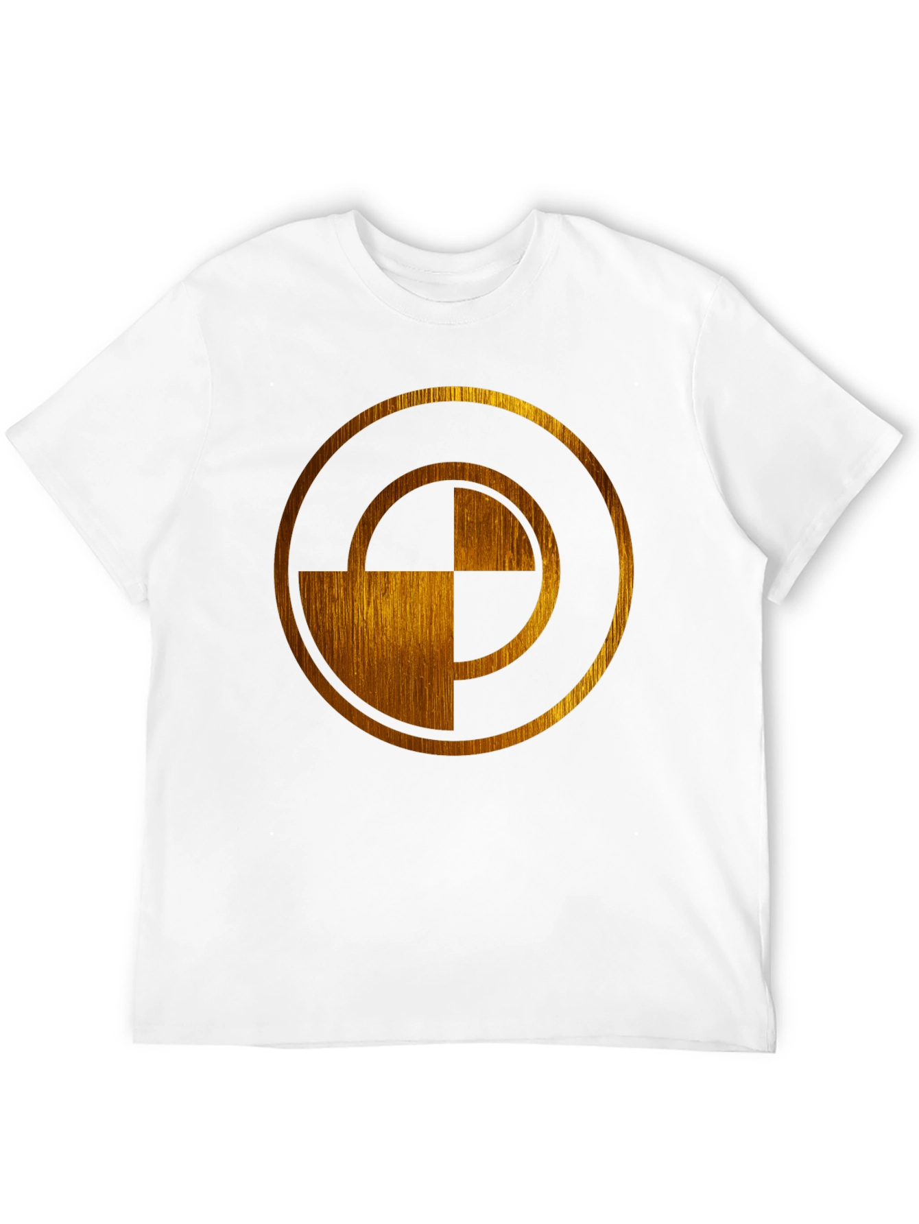 Abstract Gold Circle Design Black T-Shirt