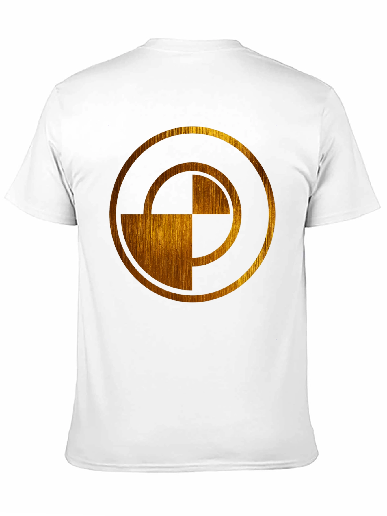 Abstract Gold Circle Design Black T-Shirt