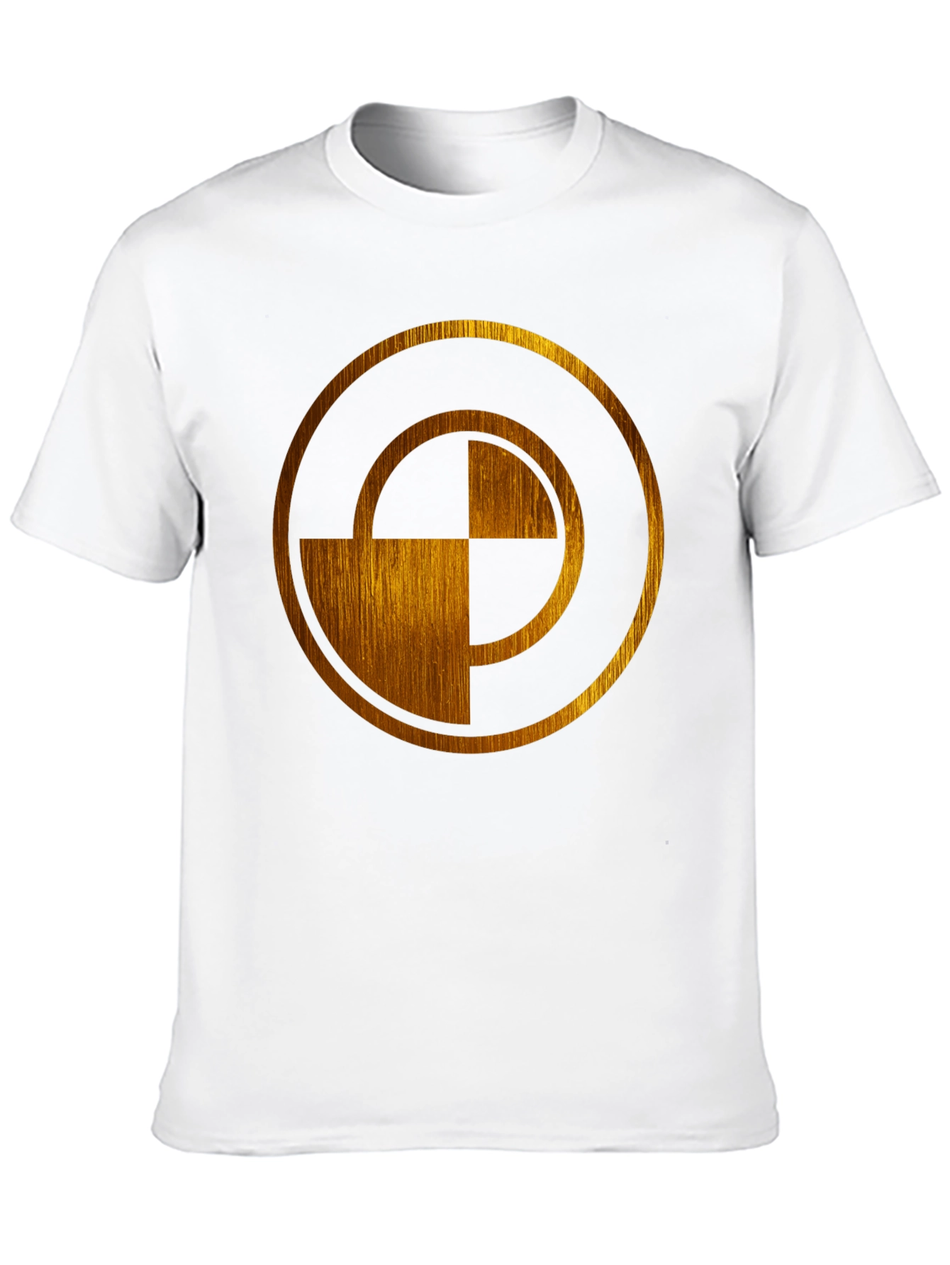 Abstract Gold Circle Design Black T-Shirt