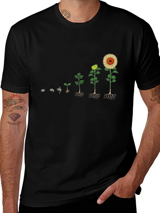 Sunflower Growth Stages T-Shirt - Black