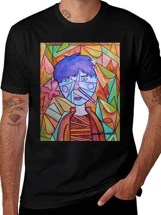 Abstract Portrait Graphic Tee - Unique Art Shirt