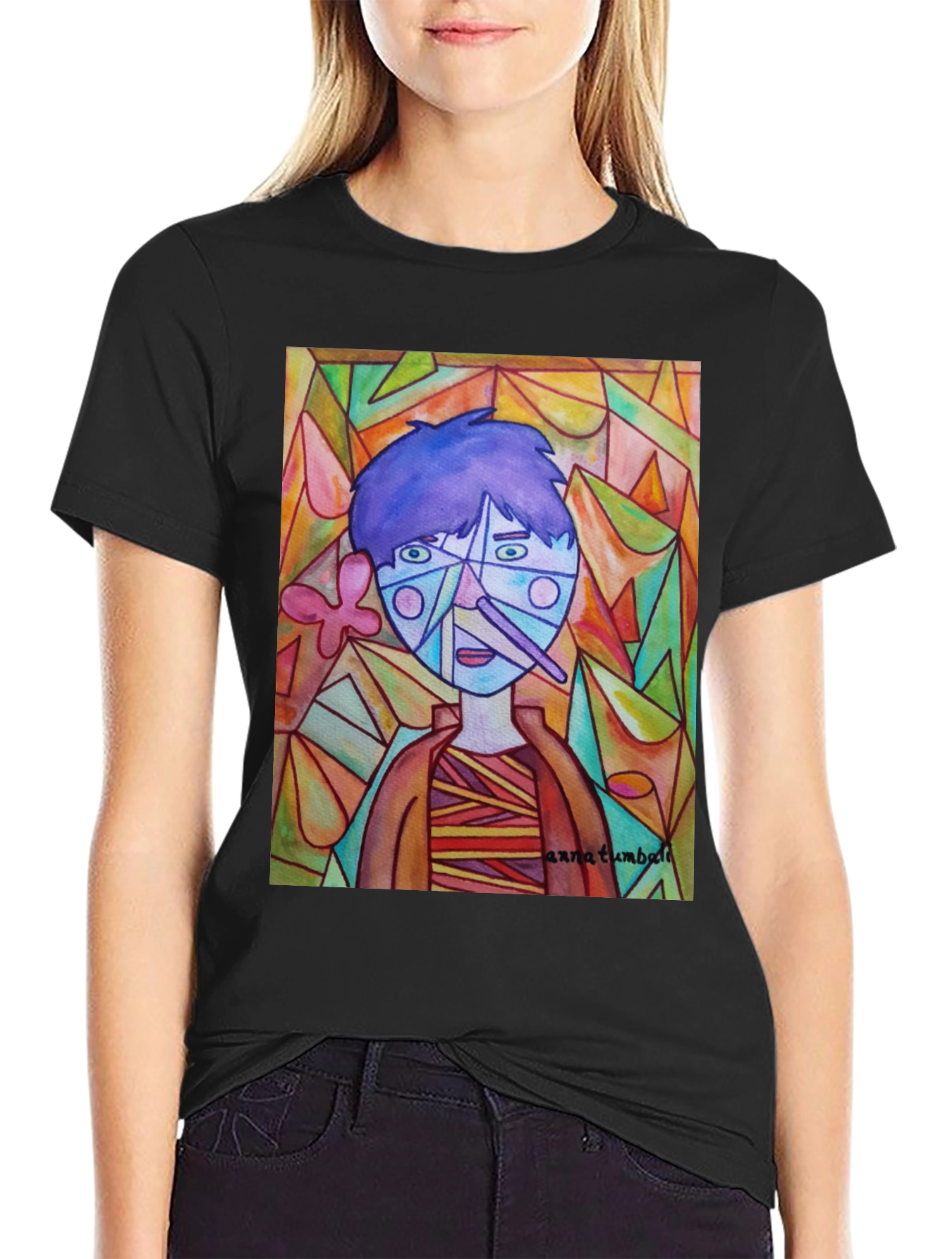 Abstract Portrait Graphic Tee - Unique Art Shirt