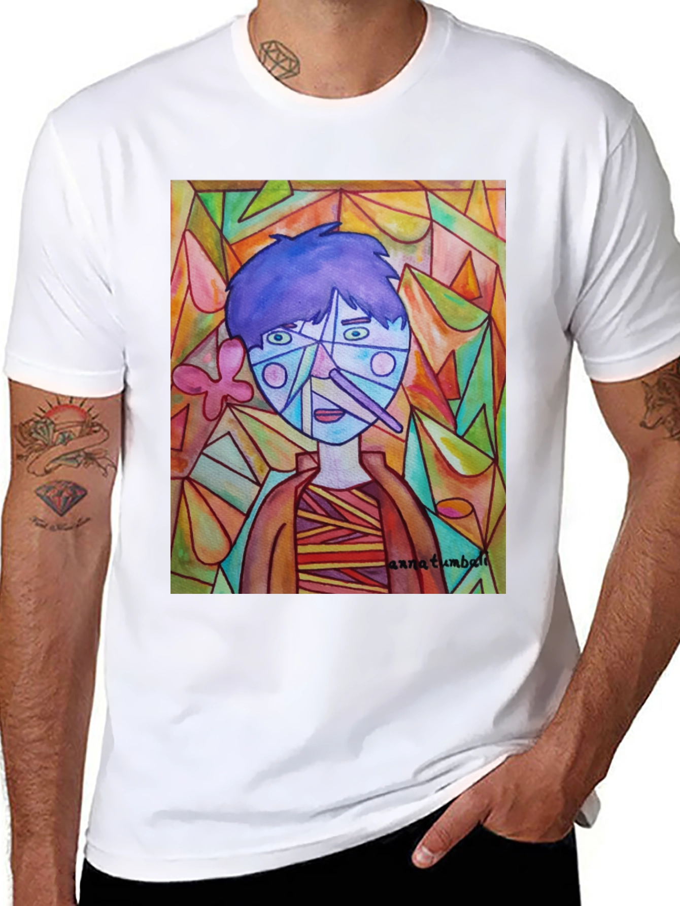 Abstract Portrait Graphic Tee - Unique Art Shirt