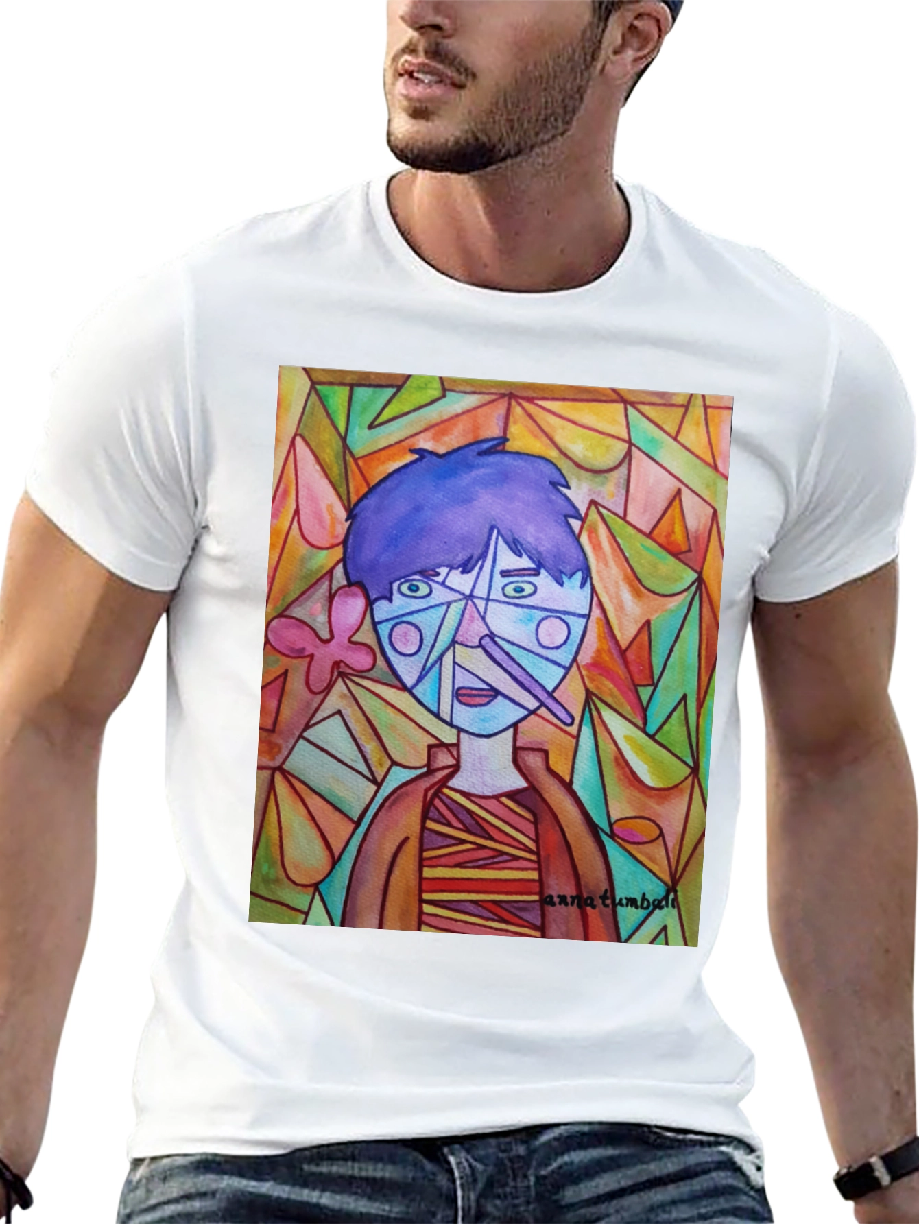 Abstract Portrait Graphic Tee - Unique Art Shirt
