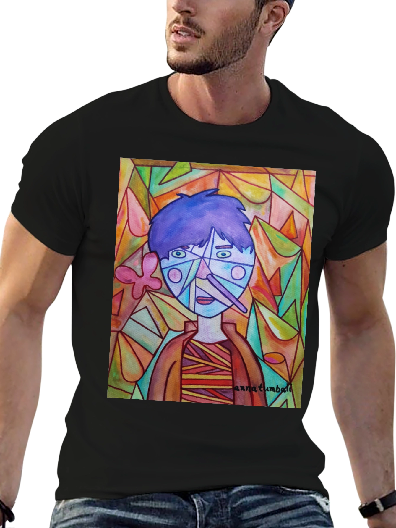 Abstract Portrait Graphic Tee - Unique Art Shirt