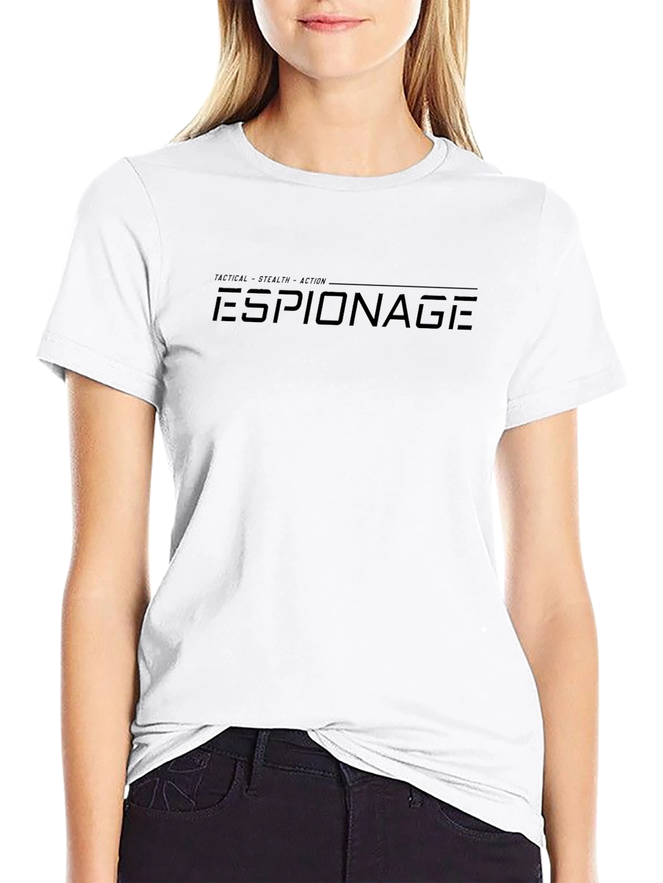 Tactical Espionage T-Shirt Stealth Action Black Crew Neck