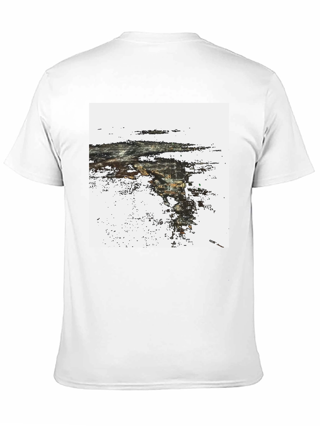 Abstract Cityscape Graphic Print Black T-Shirt