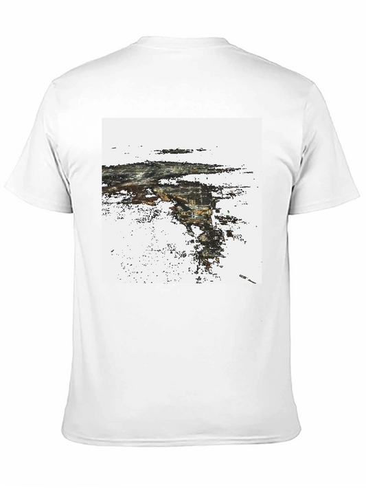 Abstract Cityscape Graphic Print Black T-Shirt