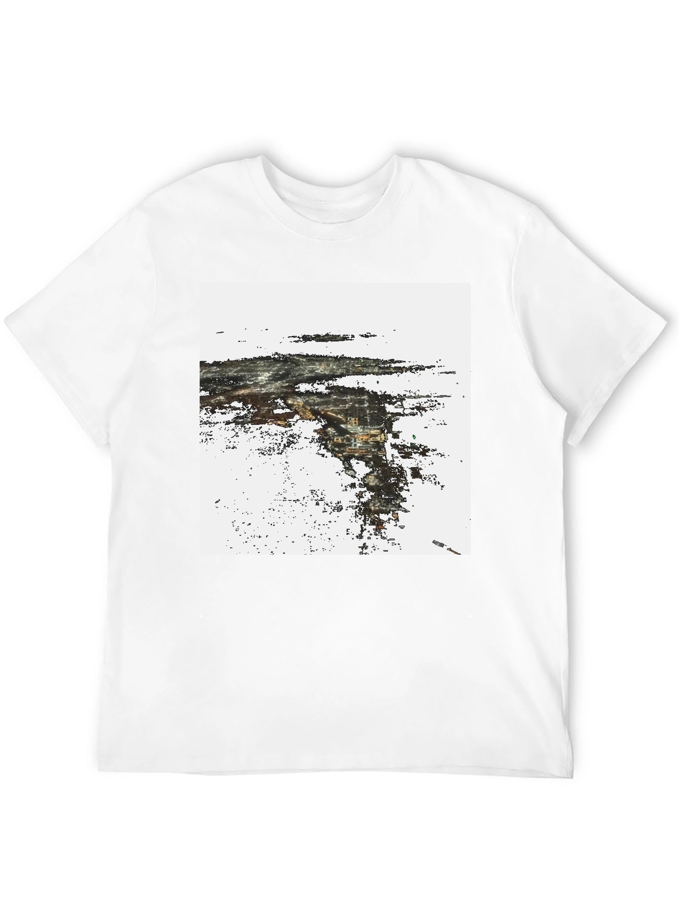 Abstract Cityscape Graphic Print Black T-Shirt