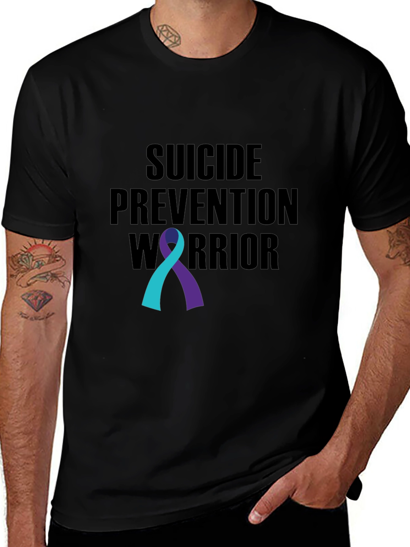 Suicide Prevention Warrior Ribbon Graphic Tee