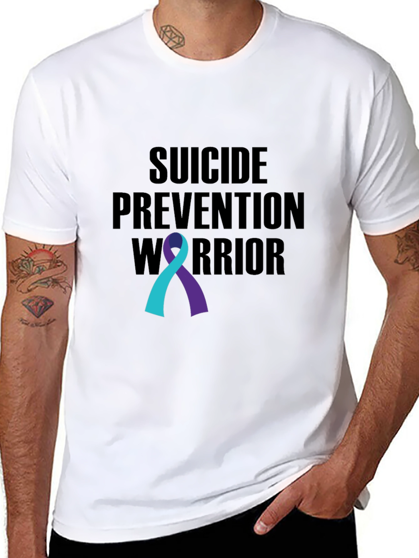 Suicide Prevention Warrior Ribbon Graphic Tee