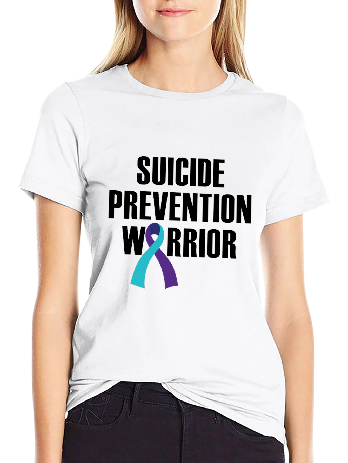 Suicide Prevention Warrior Ribbon Graphic Tee