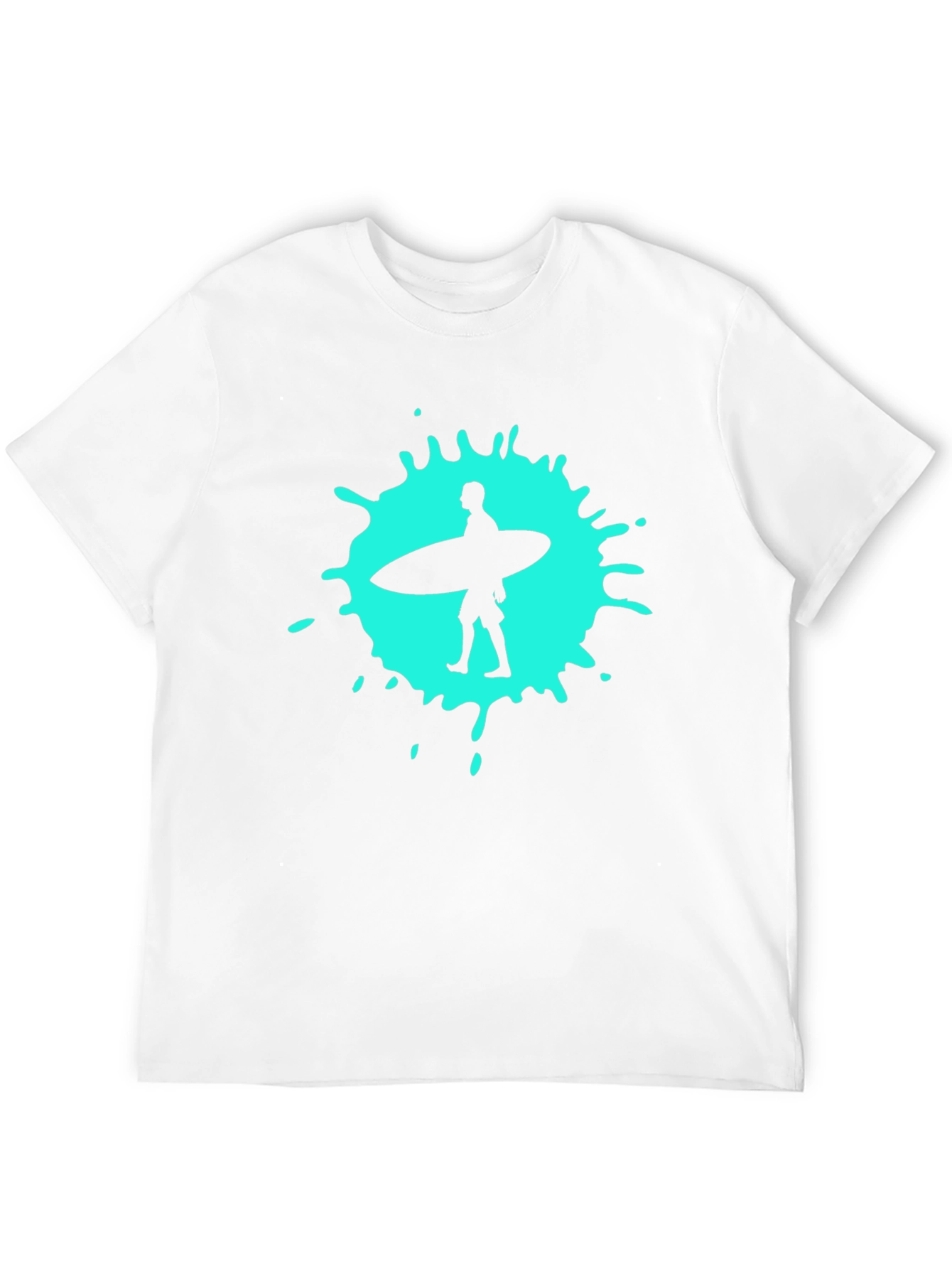 Surfer Splash Tee - Black Cotton T-Shirt