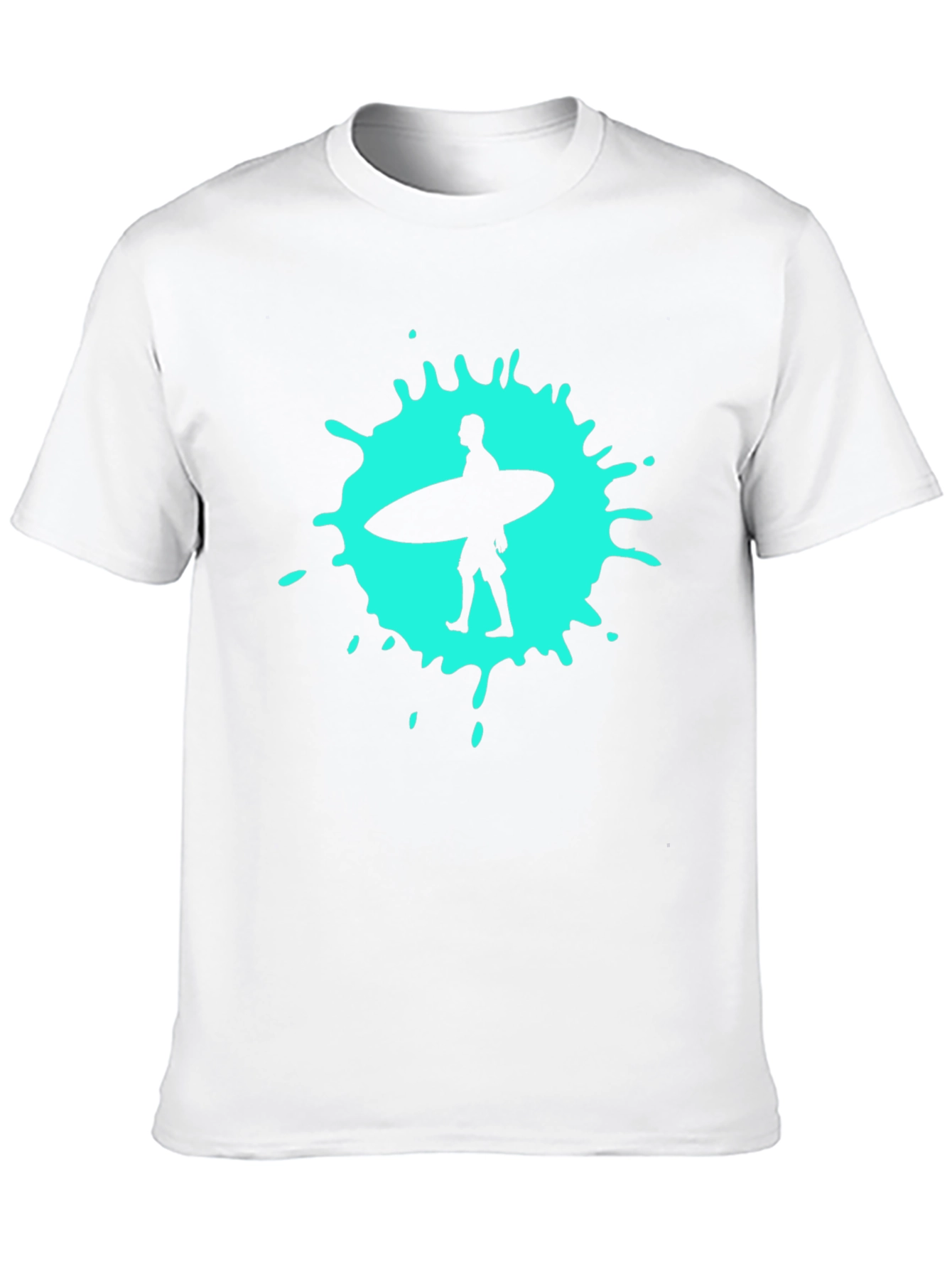 Surfer Splash Tee - Black Cotton T-Shirt