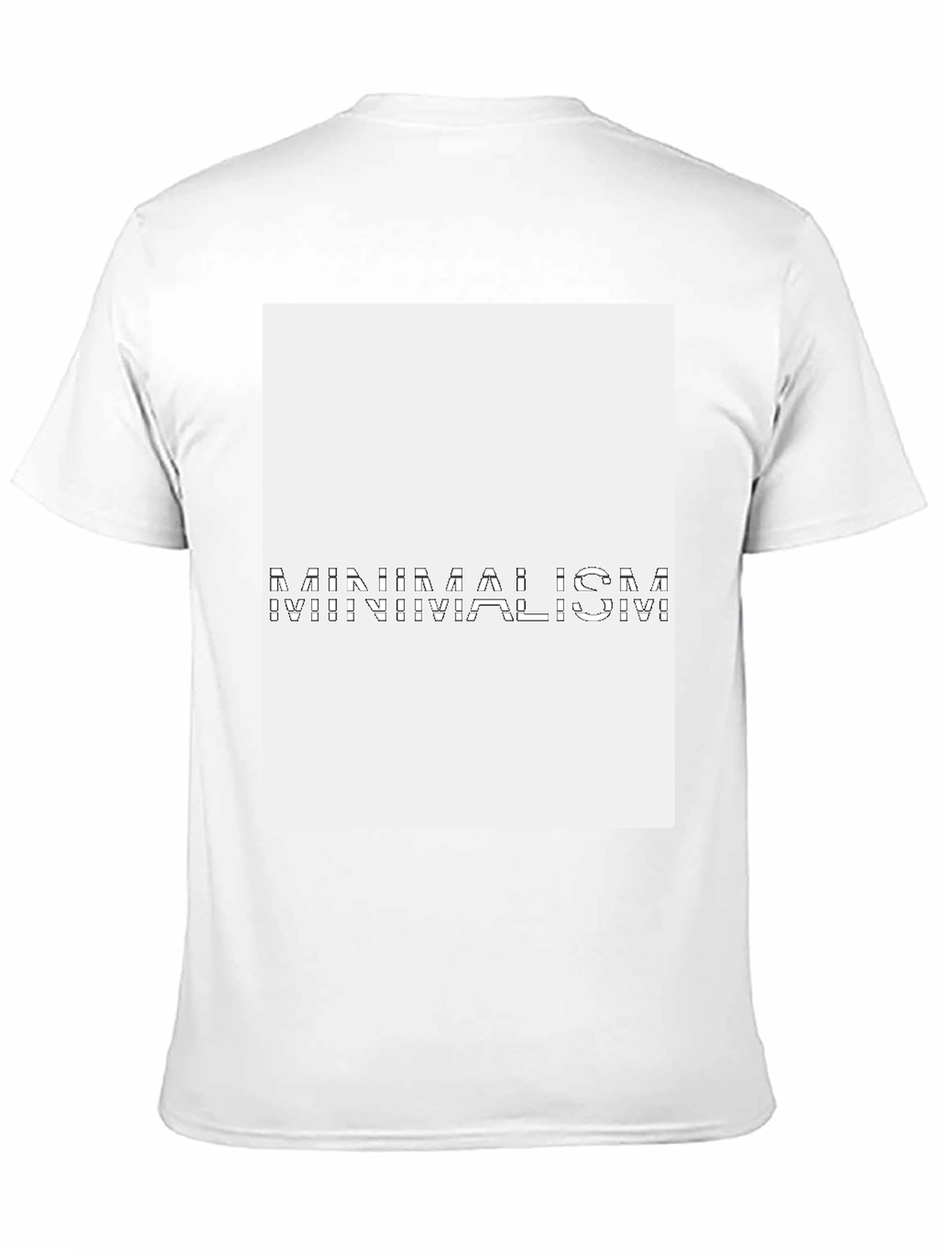 Abstract Black T-Shirt with White Panel