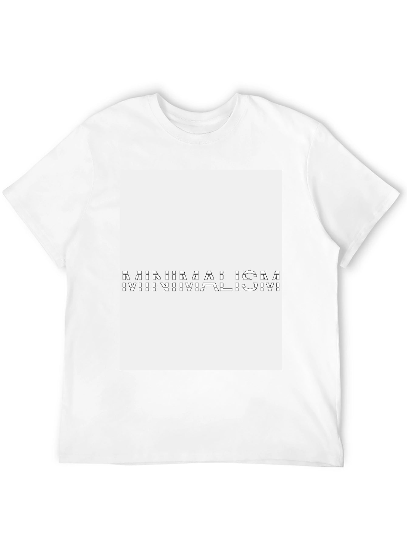 Abstract Black T-Shirt with White Panel