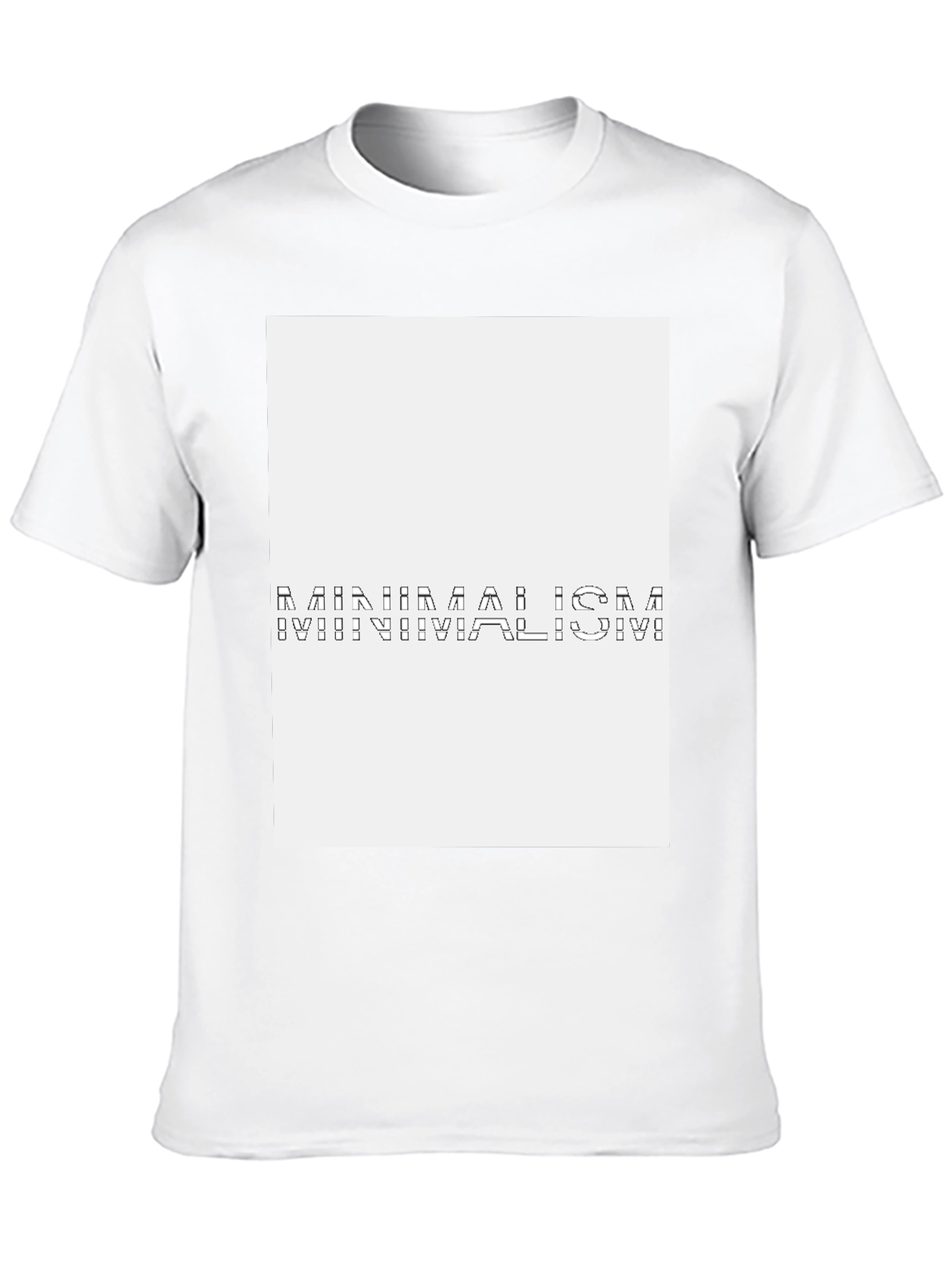 Abstract Black T-Shirt with White Panel