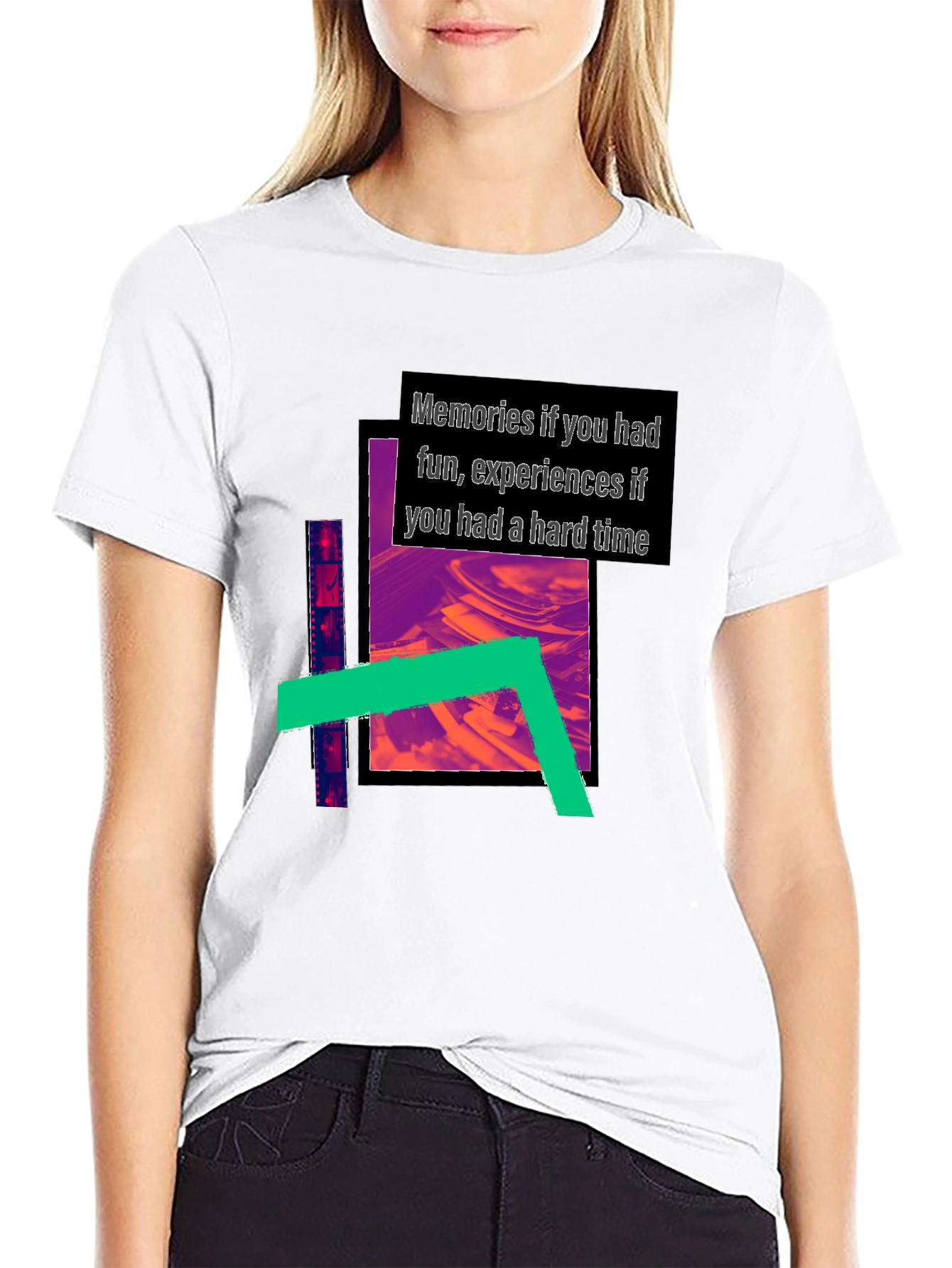 Abstract Graphic Print Black T-Shirt
