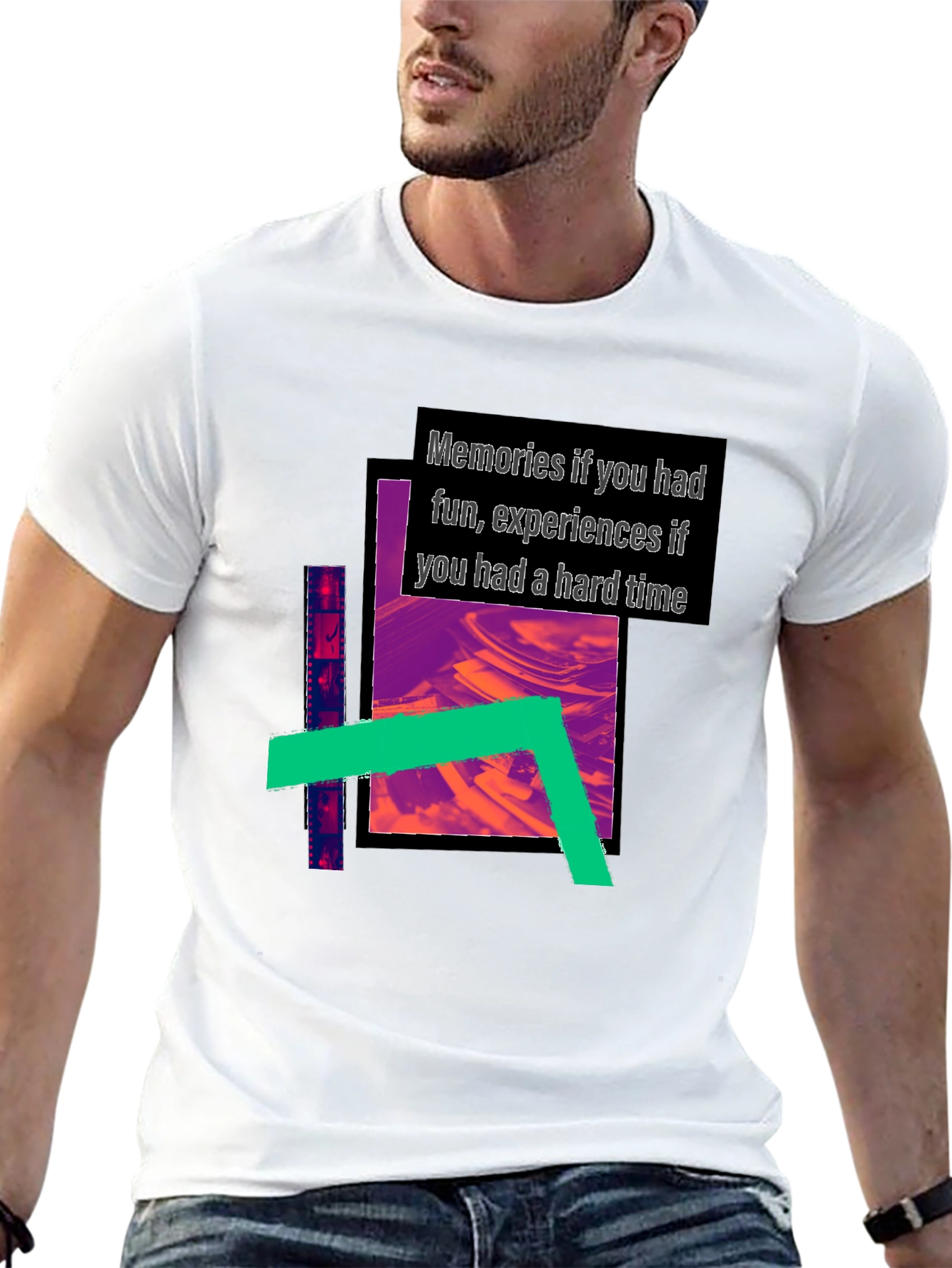 Abstract Graphic Print Black T-Shirt