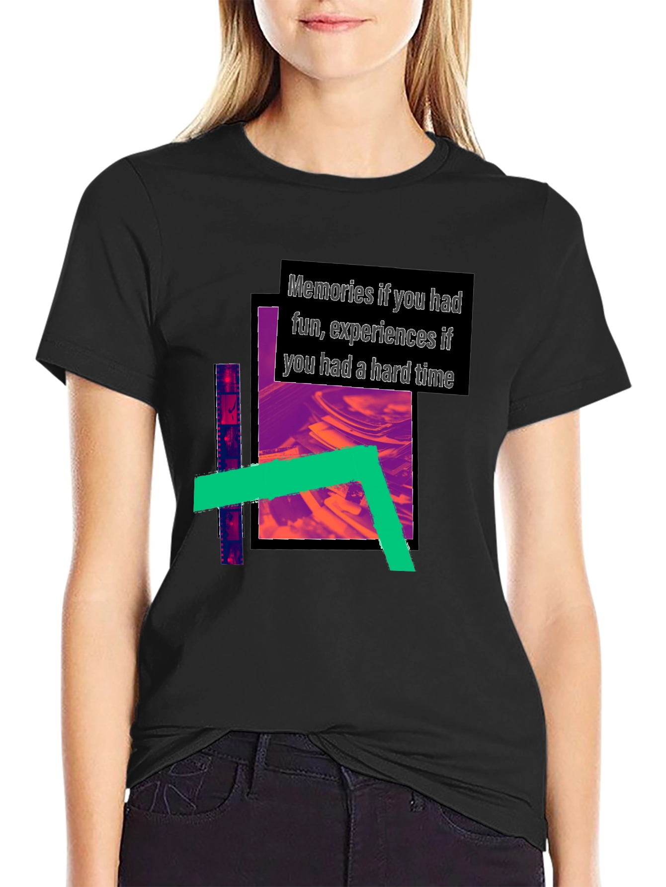 Abstract Graphic Print Black T-Shirt