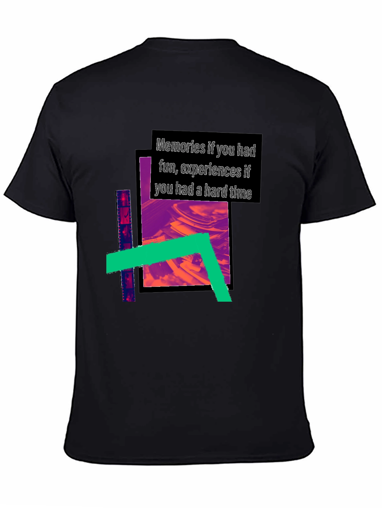 Abstract Graphic Print Black T-Shirt