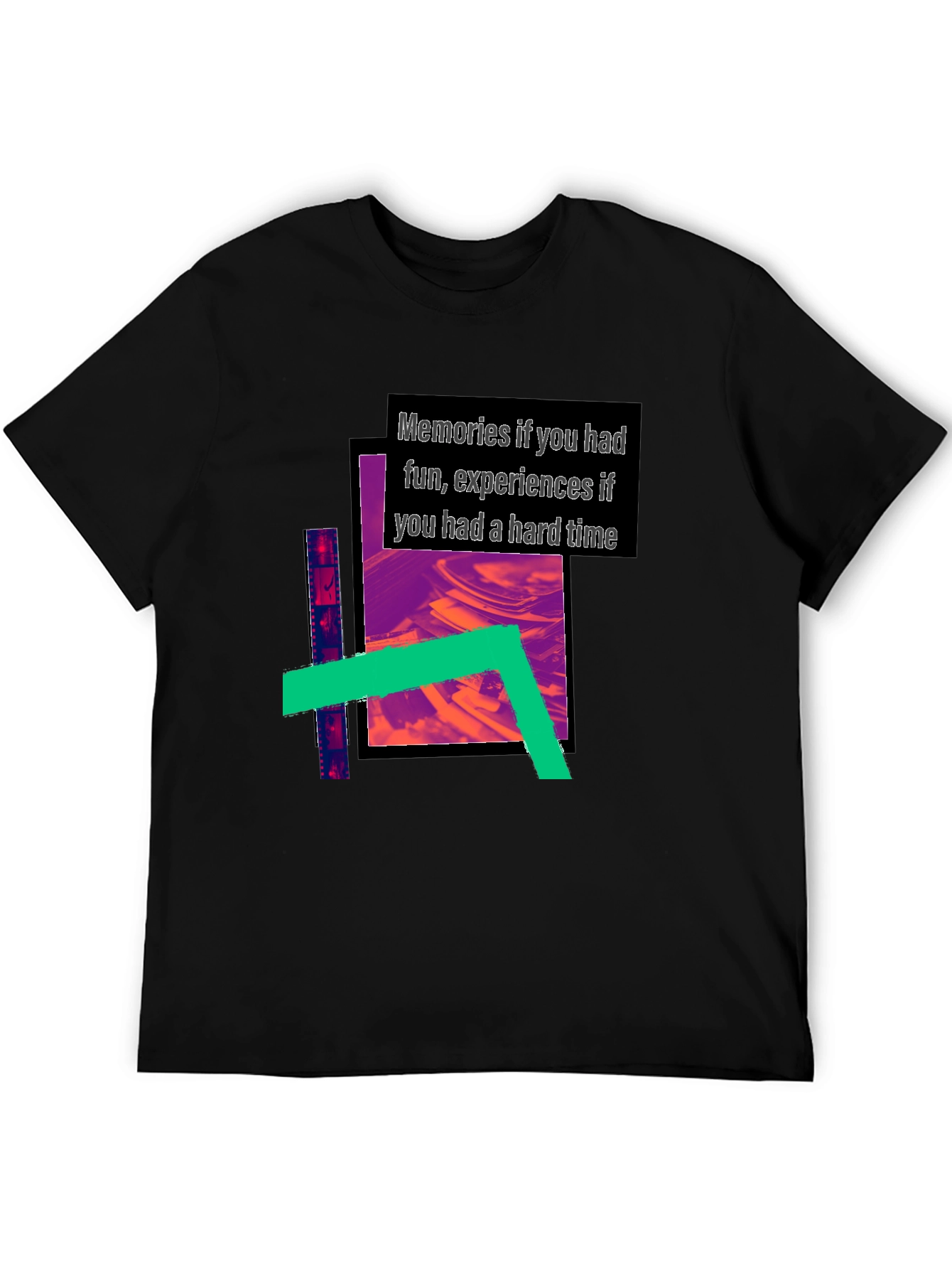 Abstract Graphic Print Black T-Shirt