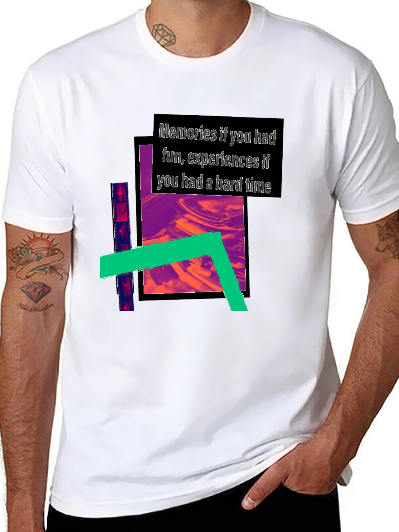 Abstract Graphic Print Black T-Shirt