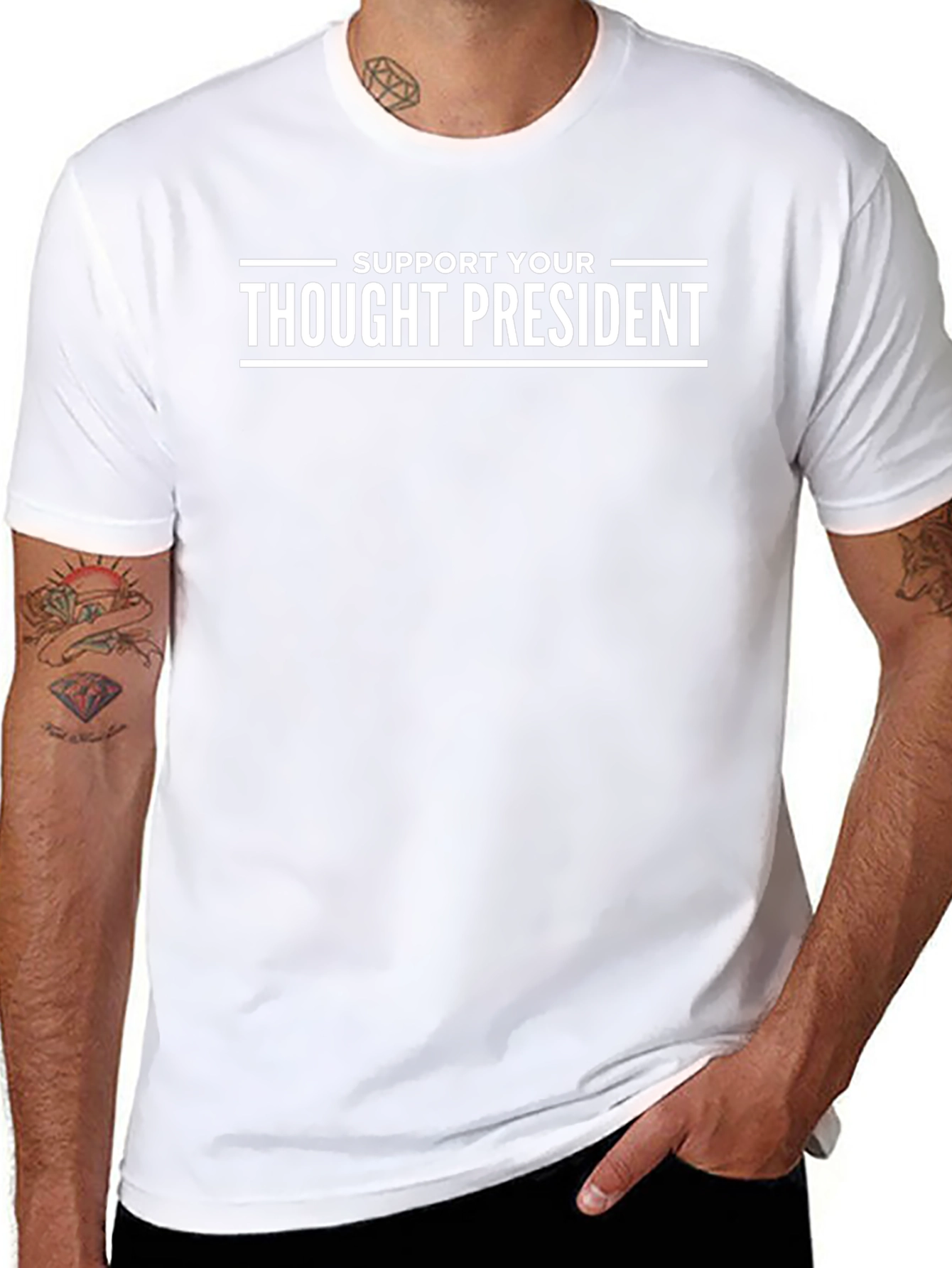 Support Your Thought President Black Graphic T-Shirt