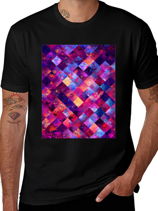 Abstract Geometric Squares Graphic T-Shirt