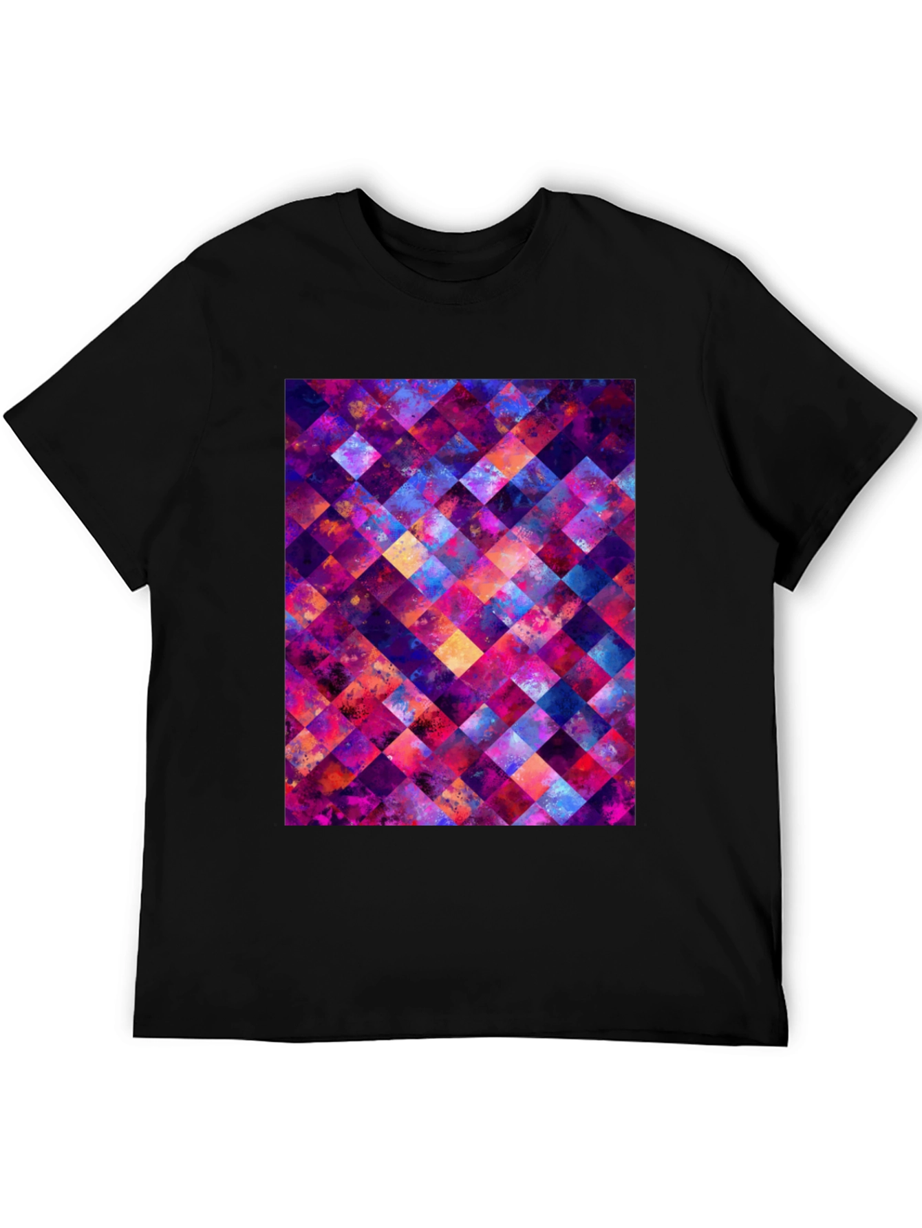 Abstract Geometric Squares Graphic T-Shirt
