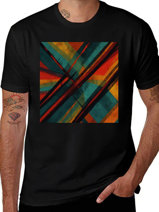 Abstract Geometric Black T-Shirt