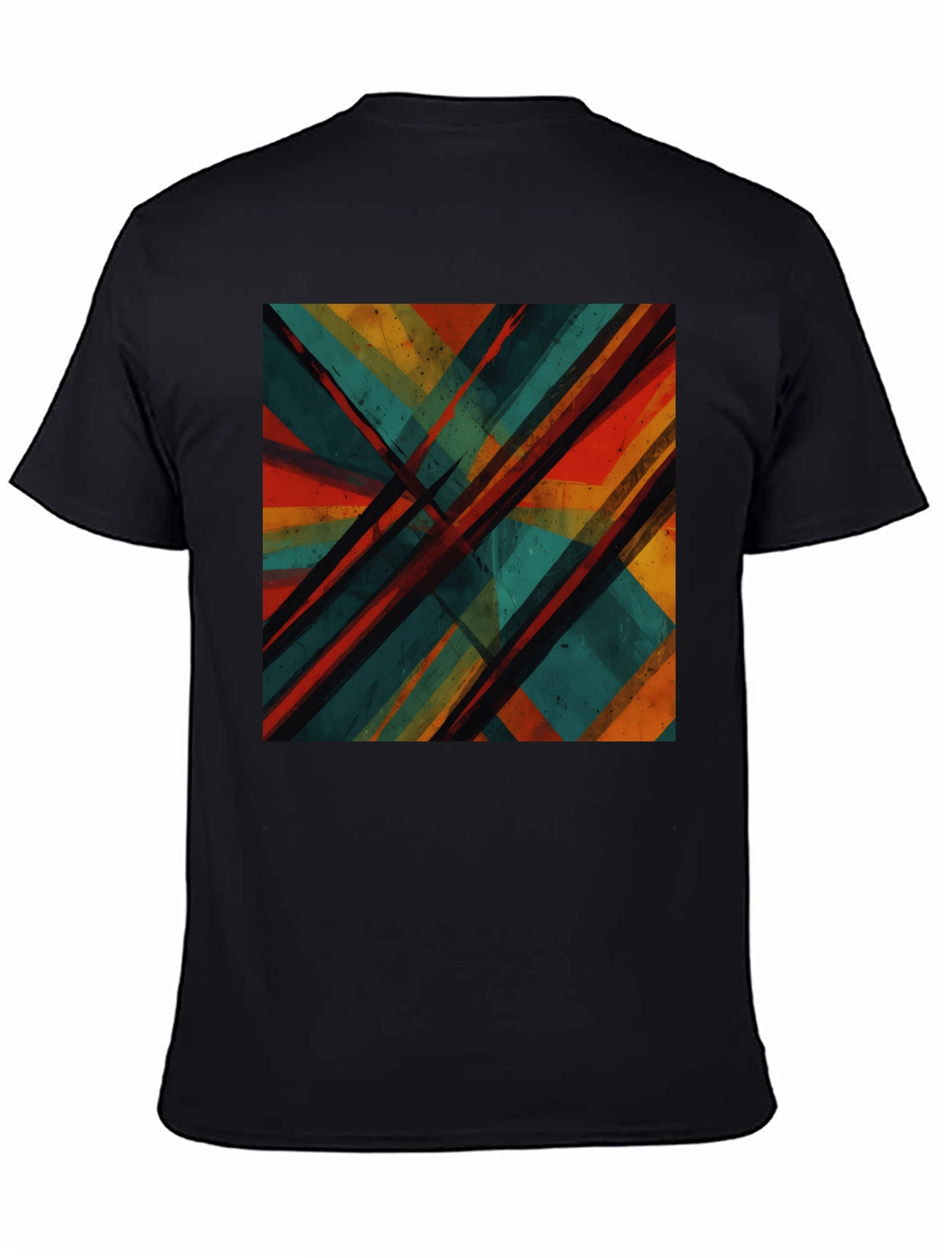 Abstract Geometric Black T-Shirt