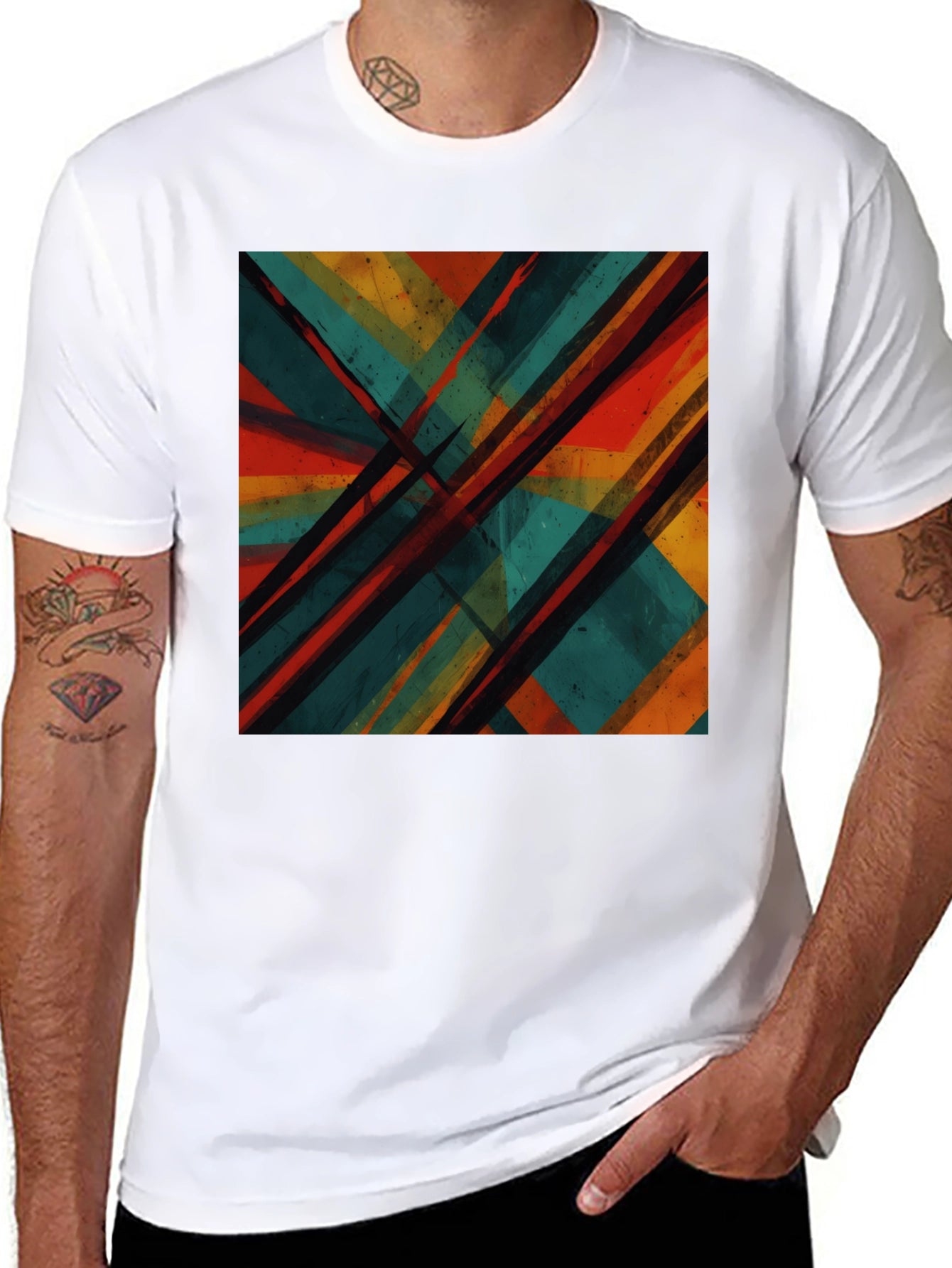 Abstract Geometric Black T-Shirt