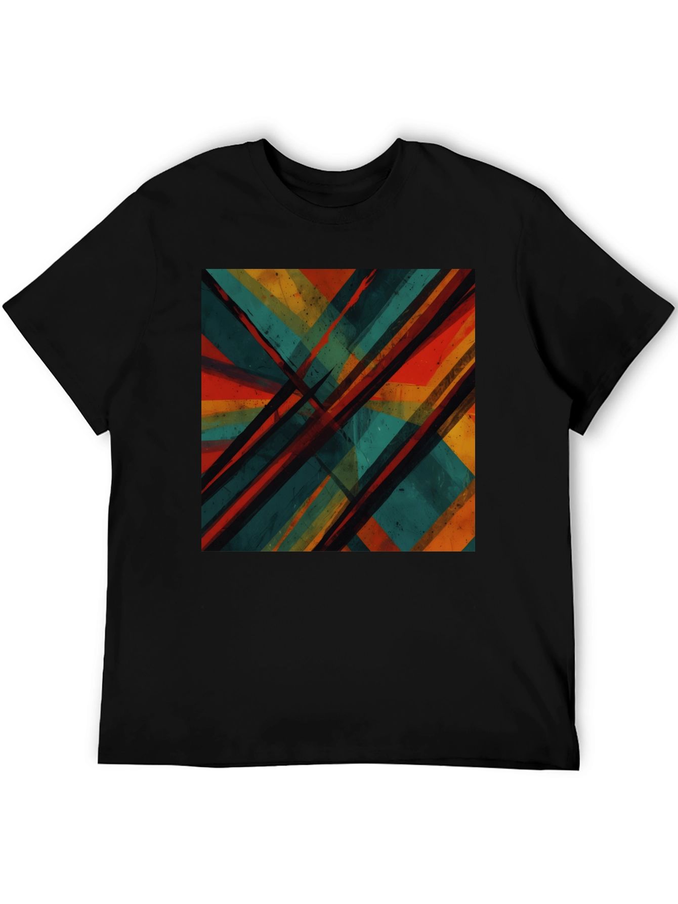 Abstract Geometric Black T-Shirt