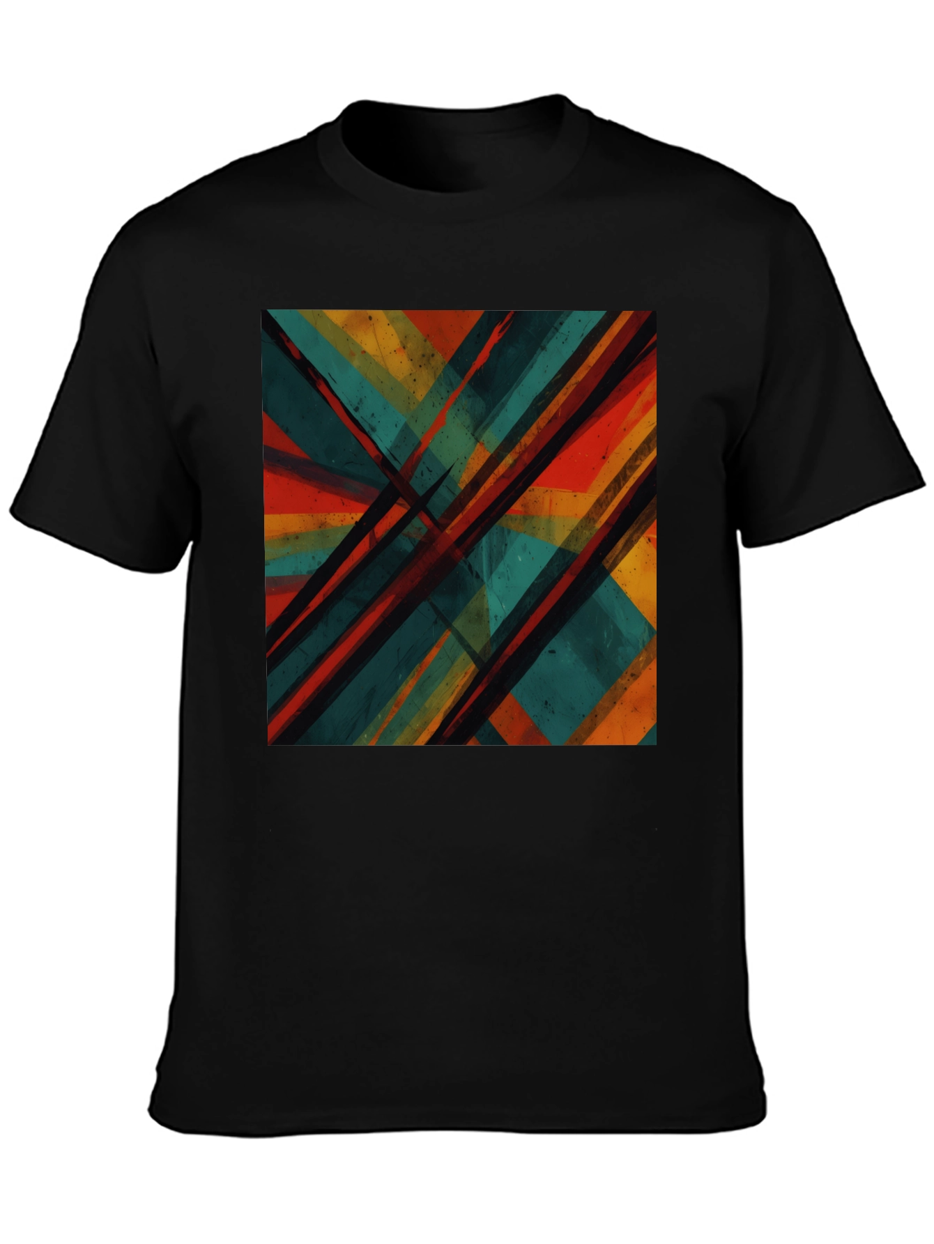 Abstract Geometric Black T-Shirt