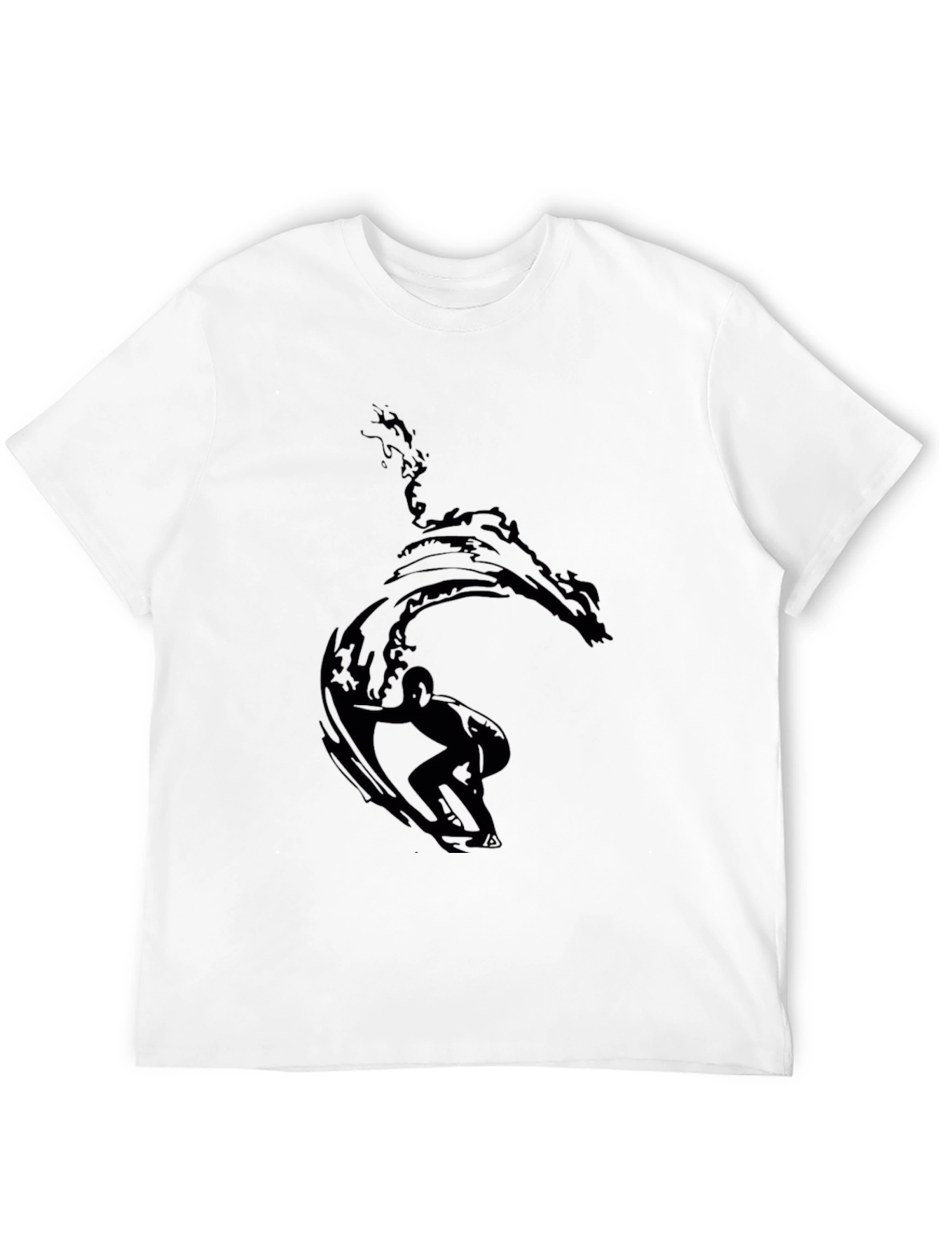 Surfer Wave Graphic Black T-Shirt