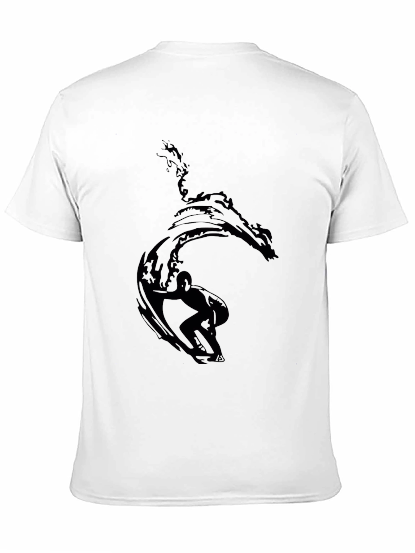 Surfer Wave Graphic Black T-Shirt