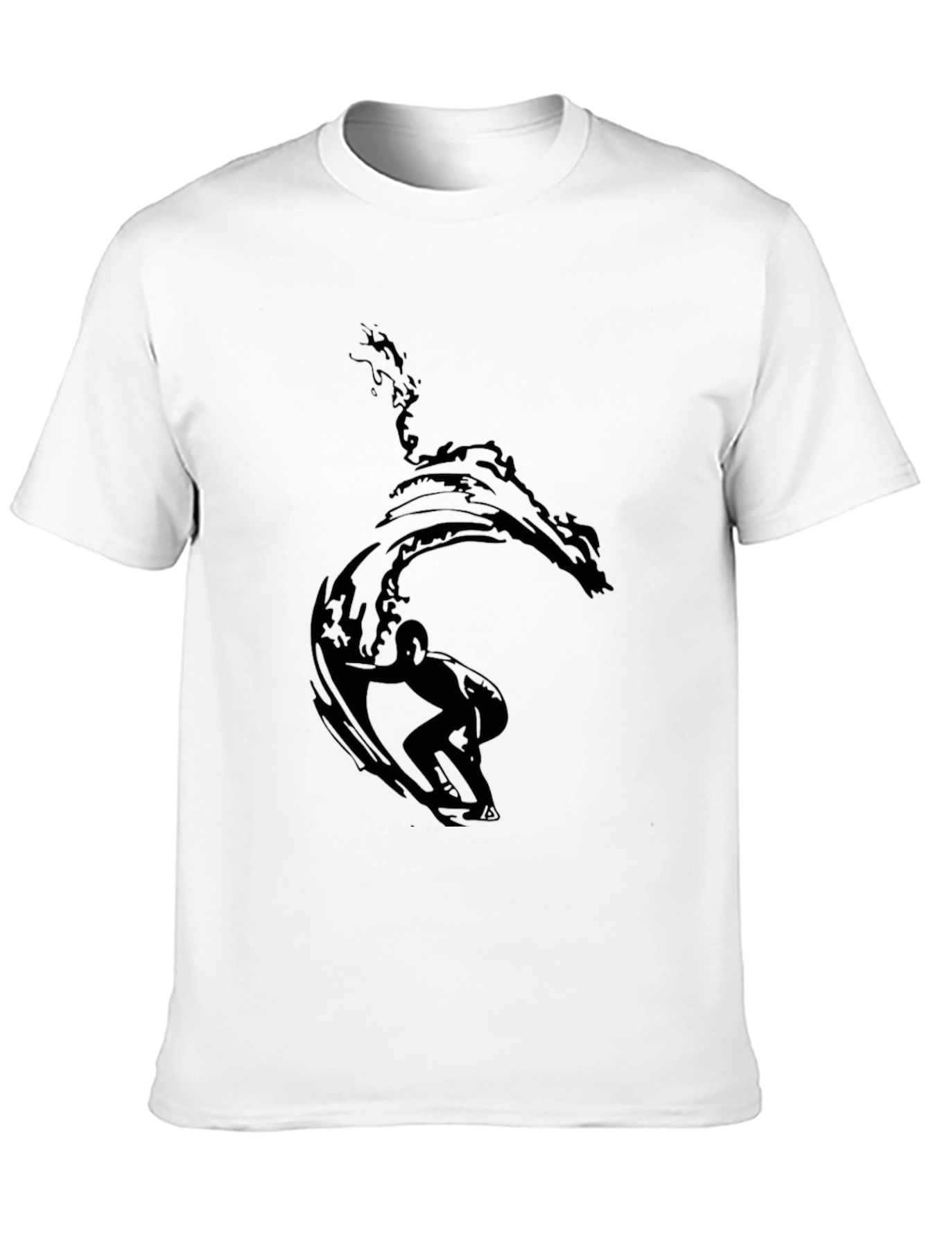 Surfer Wave Graphic Black T-Shirt
