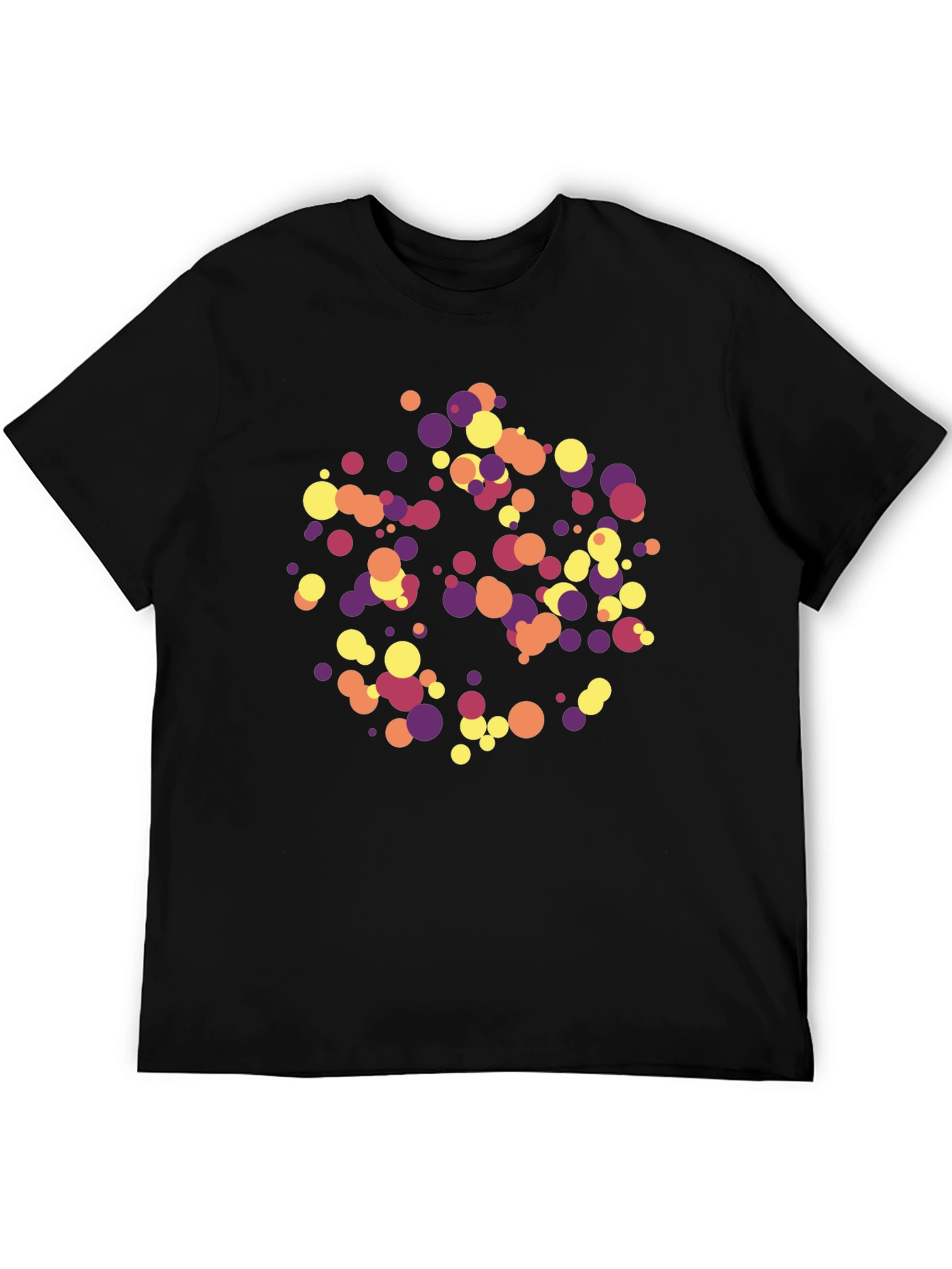 Abstract Circle Pattern Black T-Shirt