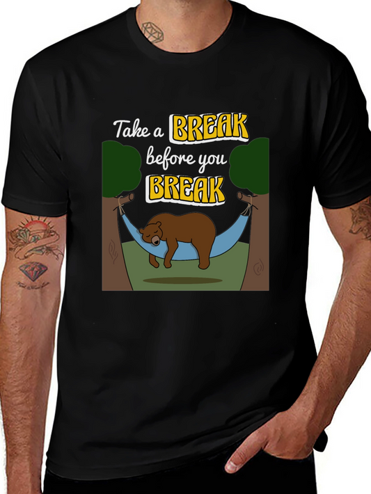 Take a Break T-Shirt - Relaxing Bear Hammock Design