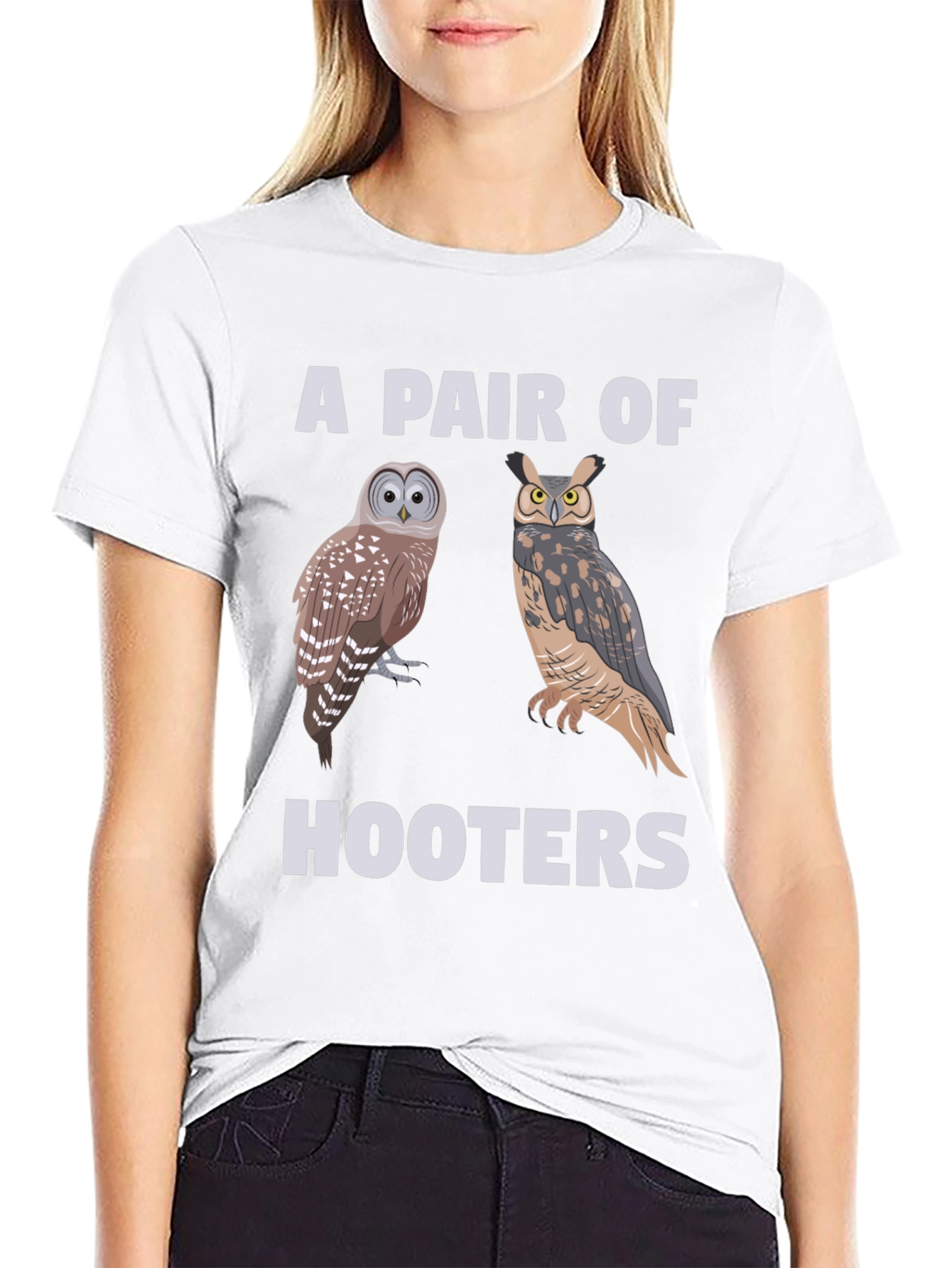 A Pair of Hooters Owls Graphic T-Shirt