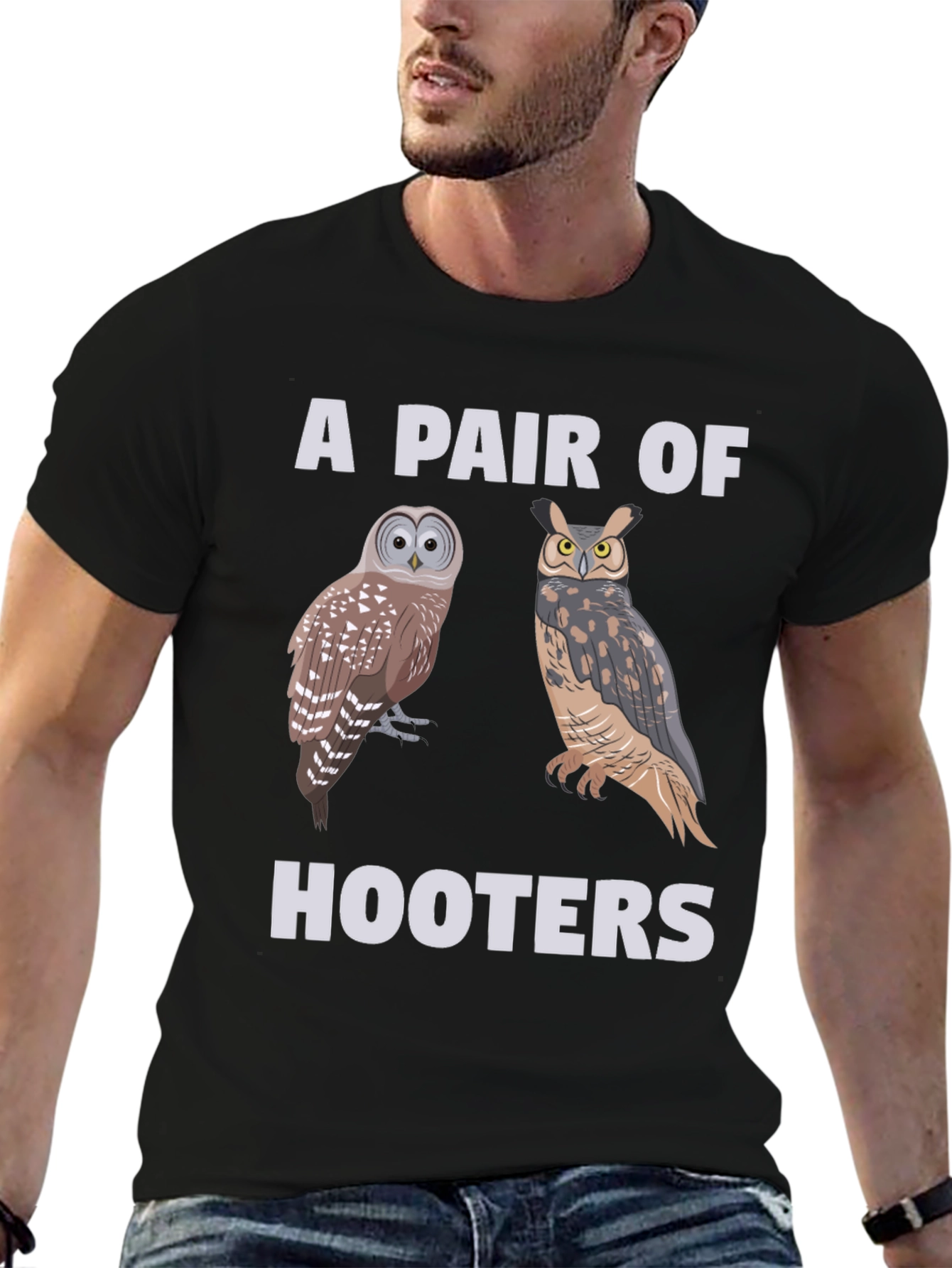 A Pair of Hooters Owls Graphic T-Shirt