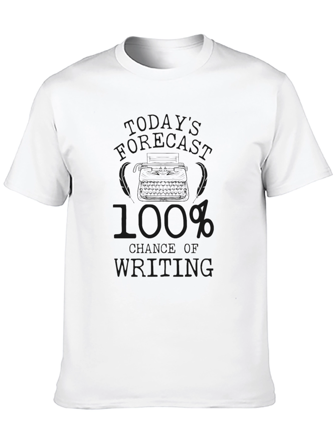 100% Chance of Writing Black T-Shirt