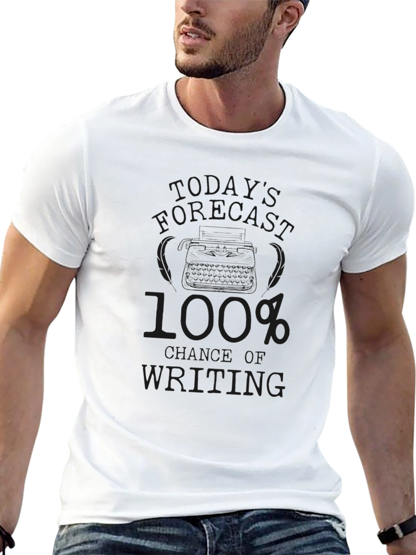 100% Chance of Writing Black T-Shirt