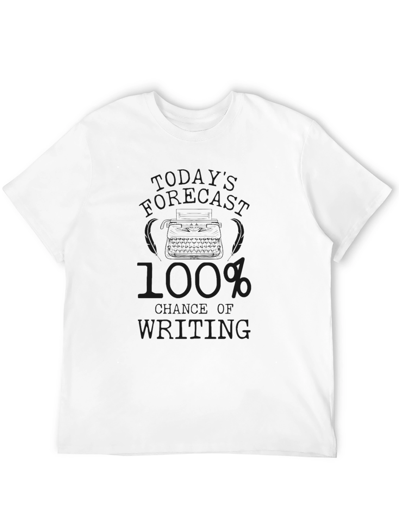 100% Chance of Writing Black T-Shirt