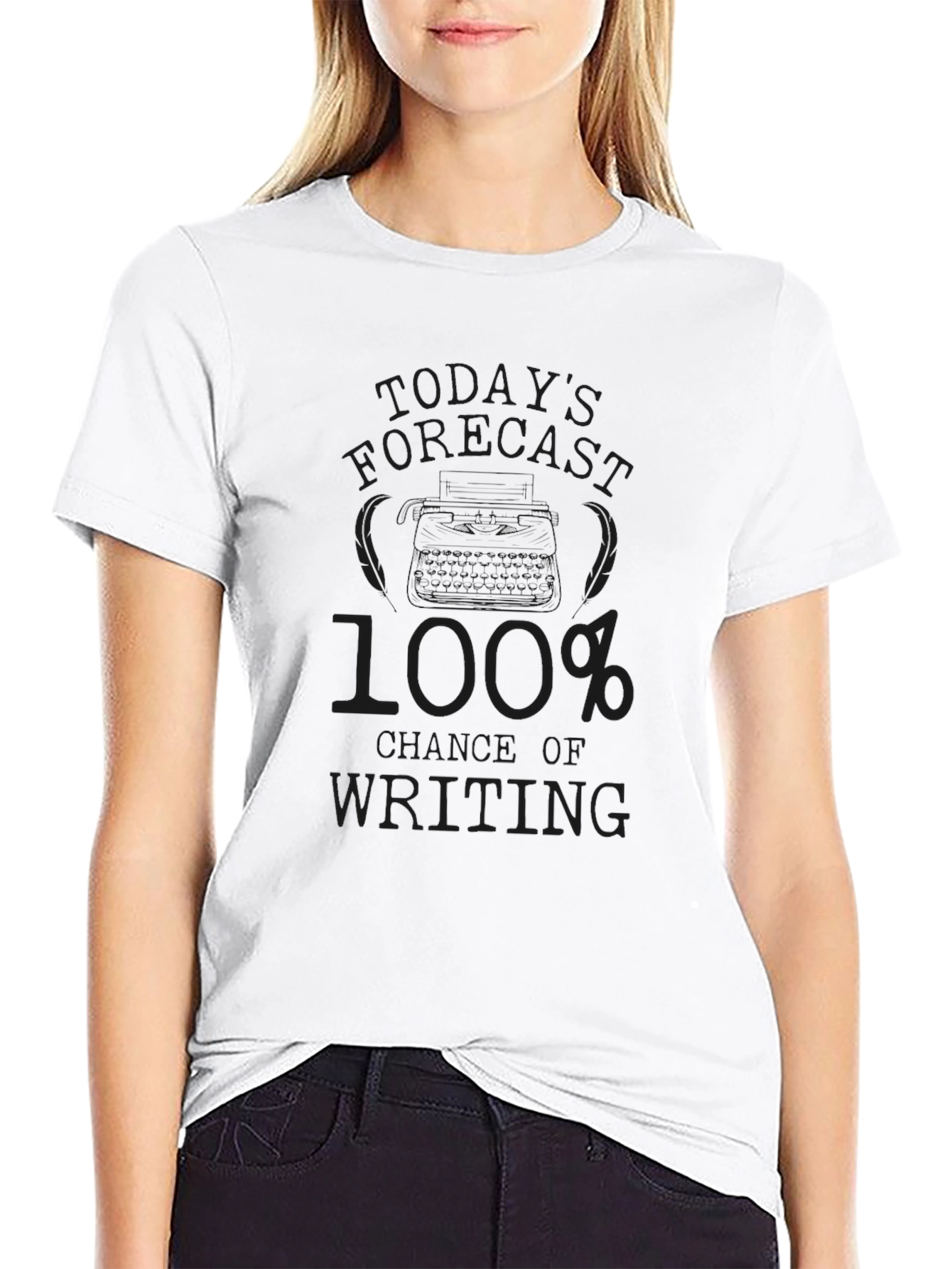 100% Chance of Writing Black T-Shirt