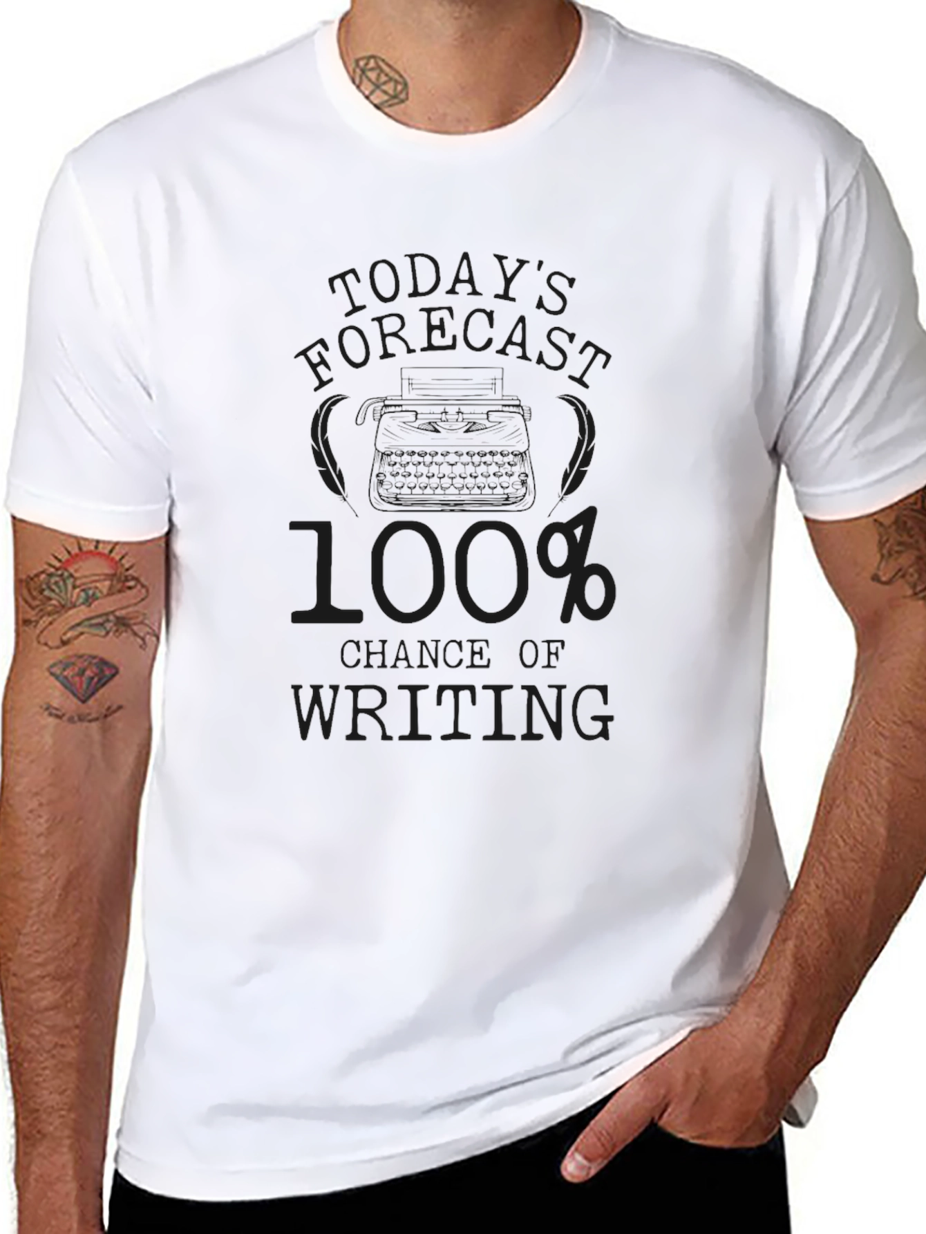 100% Chance of Writing Black T-Shirt