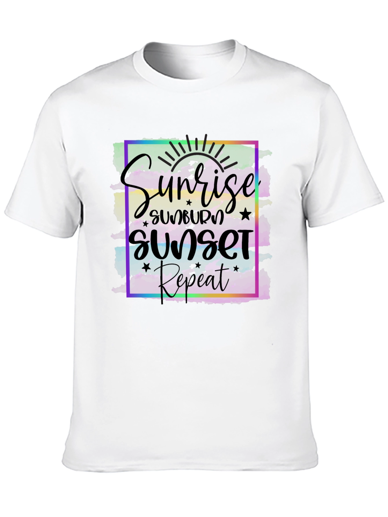 Sunrise Sunset Repeat Graphic Tee - Black