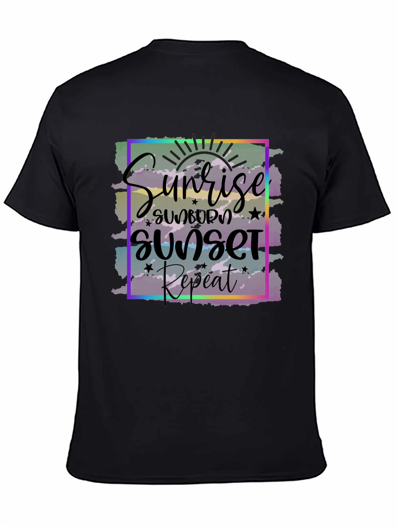 Sunrise Sunset Repeat Graphic Tee - Black