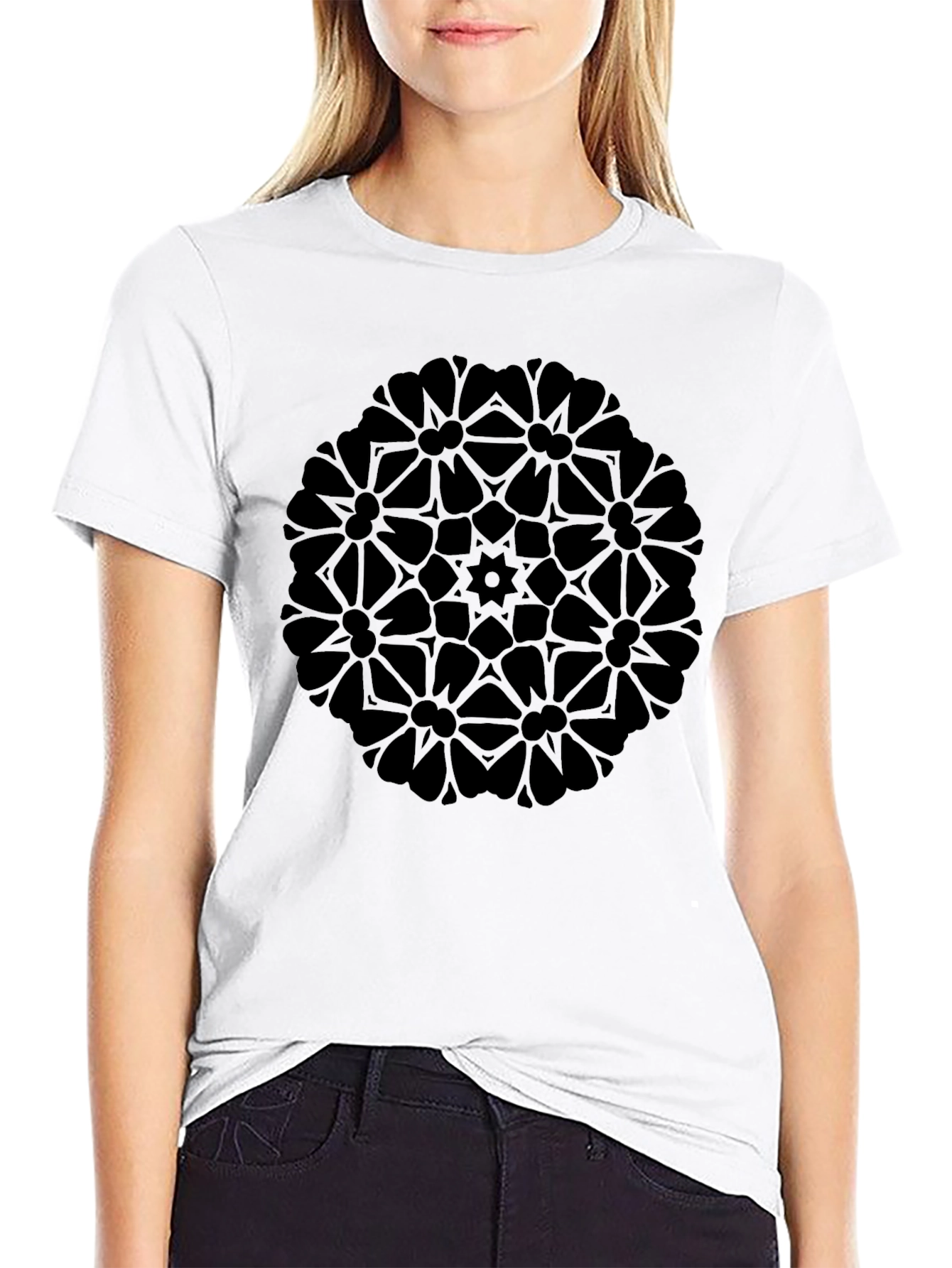 Abstract Mandala Black T-Shirt - Modern Graphic Tee